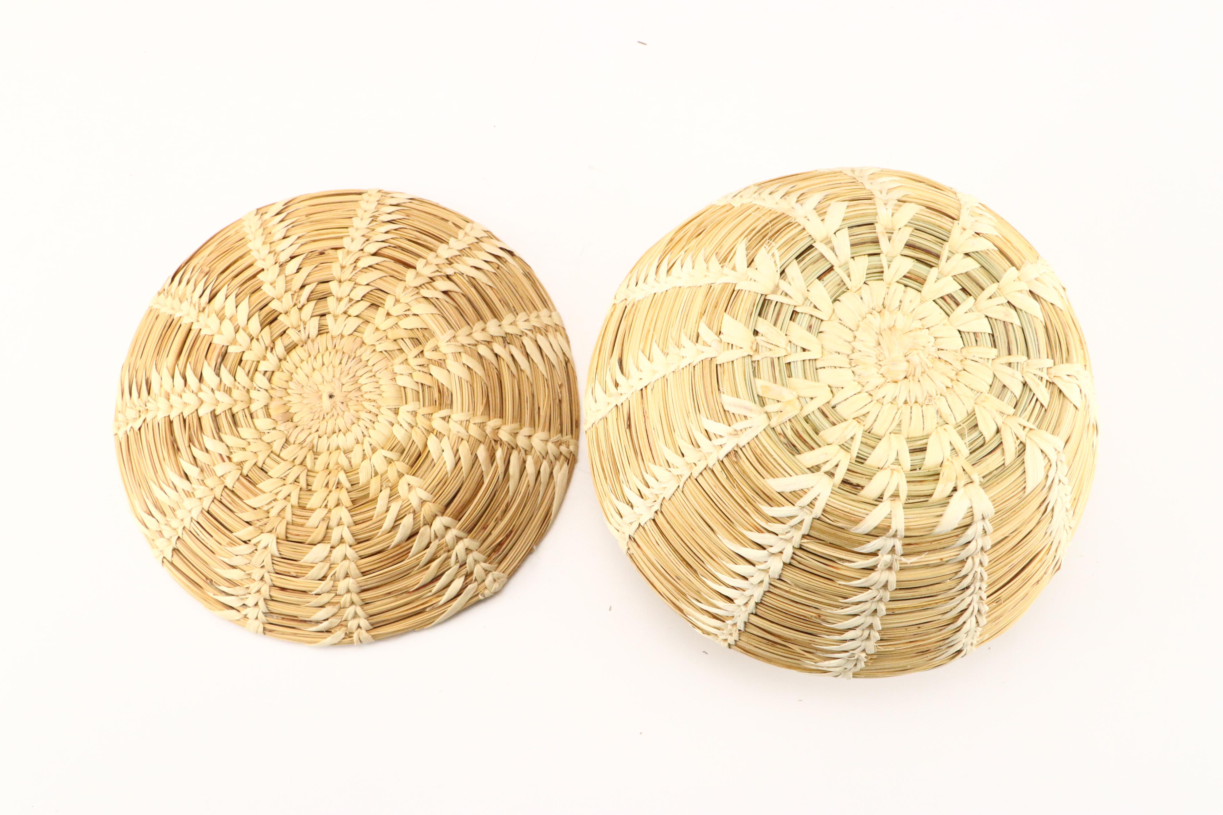 Southwestern Tohono O'odham and Other Native American Handwoven Yucca Baskets