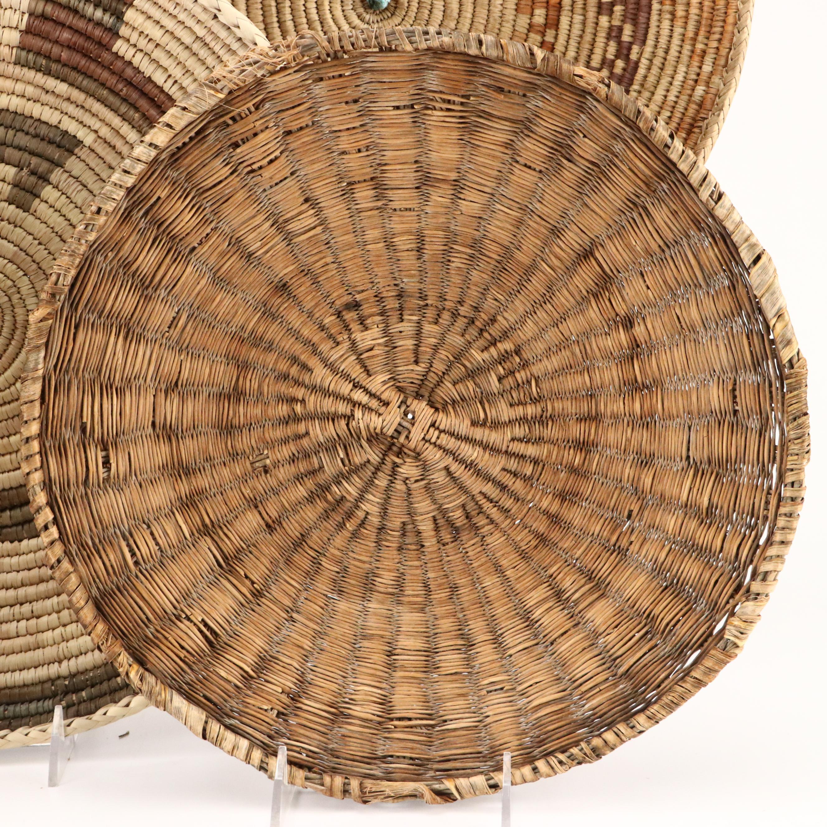 Southwestern Tohono O'odham and Other Native American Handwoven Yucca Baskets