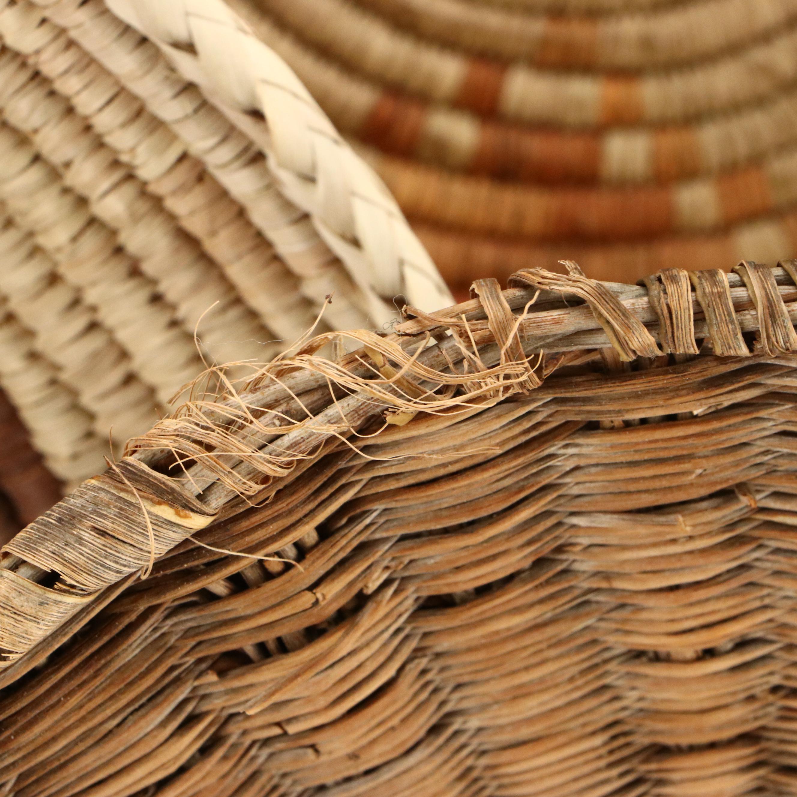 Southwestern Tohono O'odham and Other Native American Handwoven Yucca Baskets
