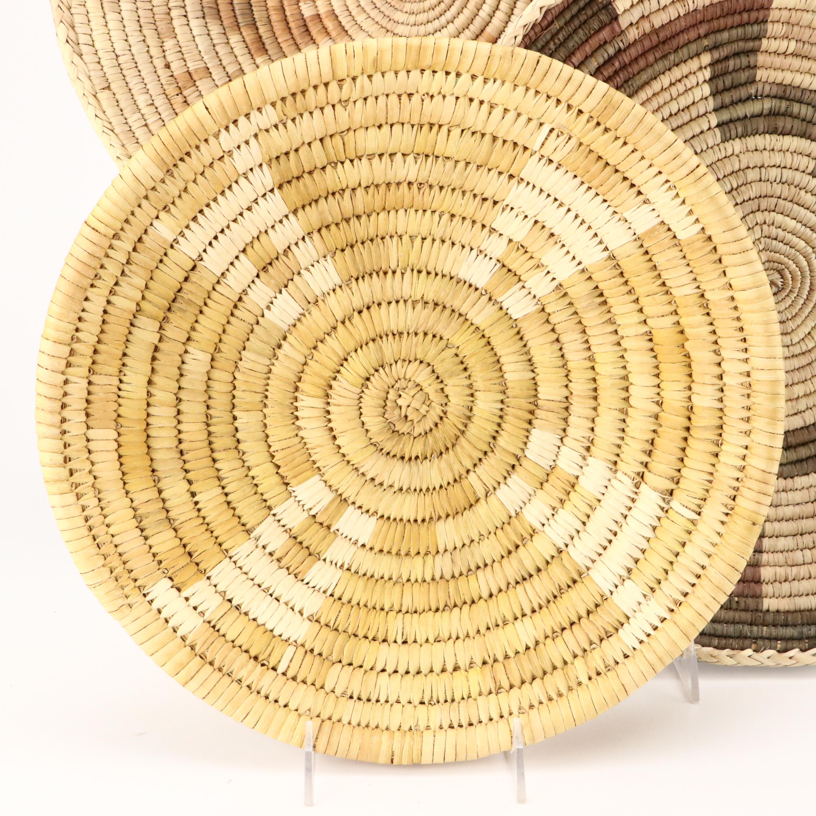 Southwestern Tohono O'odham and Other Native American Handwoven Yucca Baskets