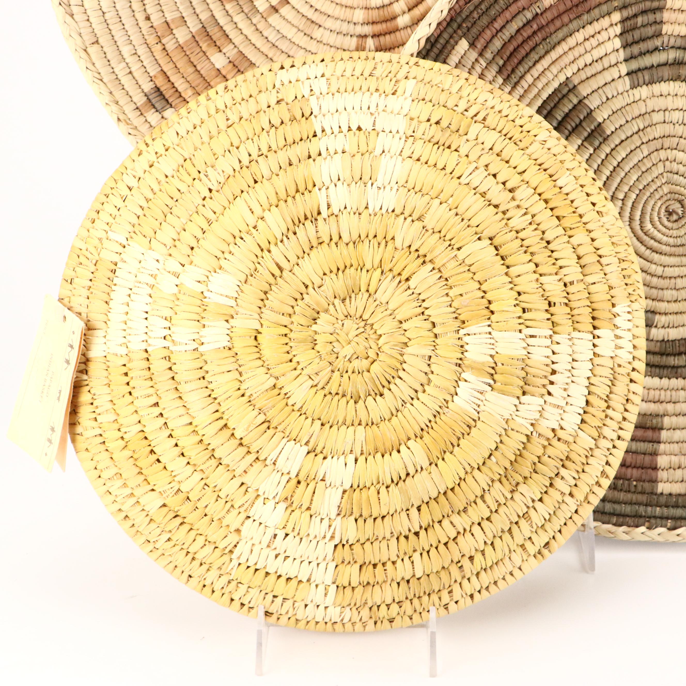 Southwestern Tohono O'odham and Other Native American Handwoven Yucca Baskets
