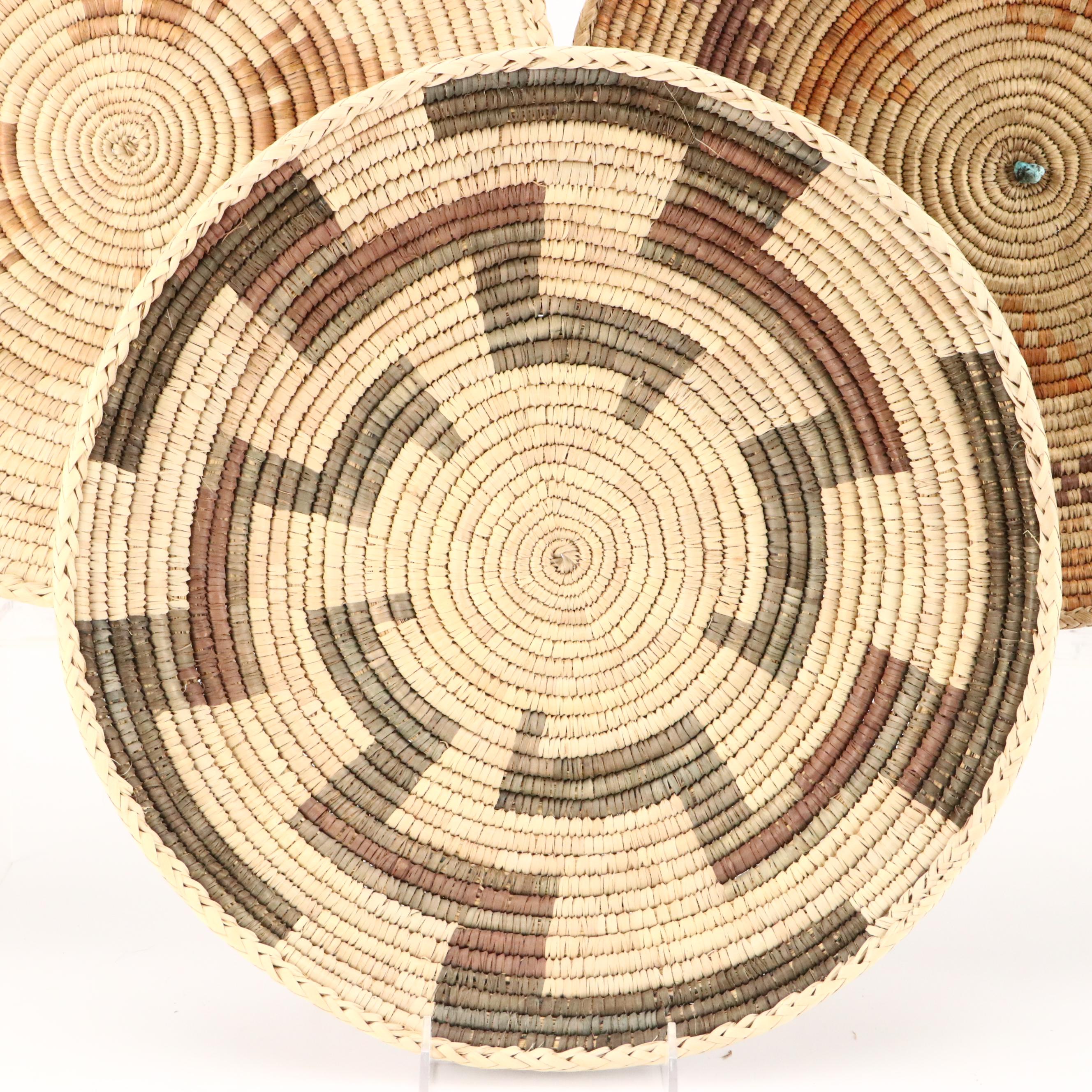 Southwestern Tohono O'odham and Other Native American Handwoven Yucca Baskets