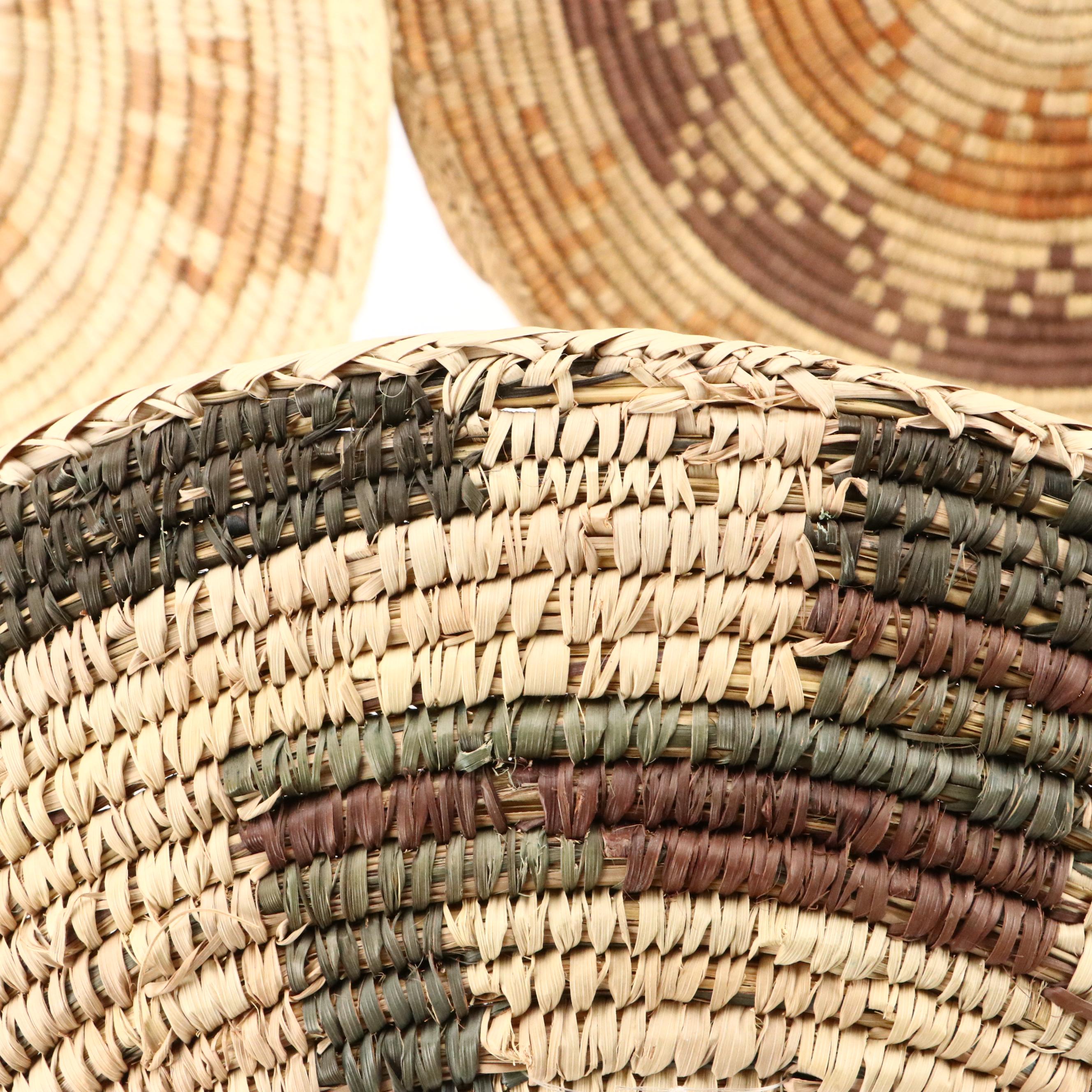 Southwestern Tohono O'odham and Other Native American Handwoven Yucca Baskets