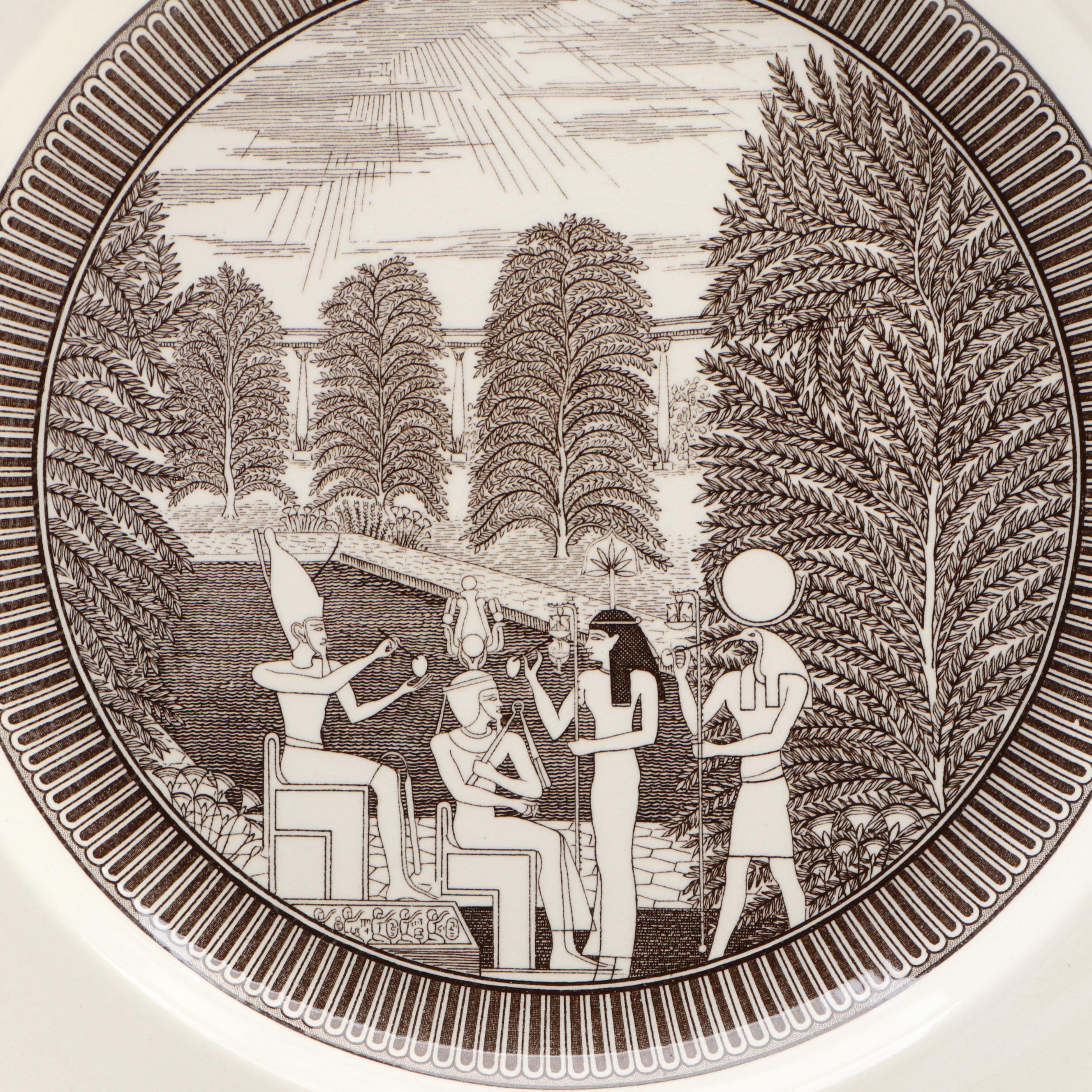 Wedgwood "Types of Gardens Through the Ages" Ceramic Plates, Early–Mid-20th C.