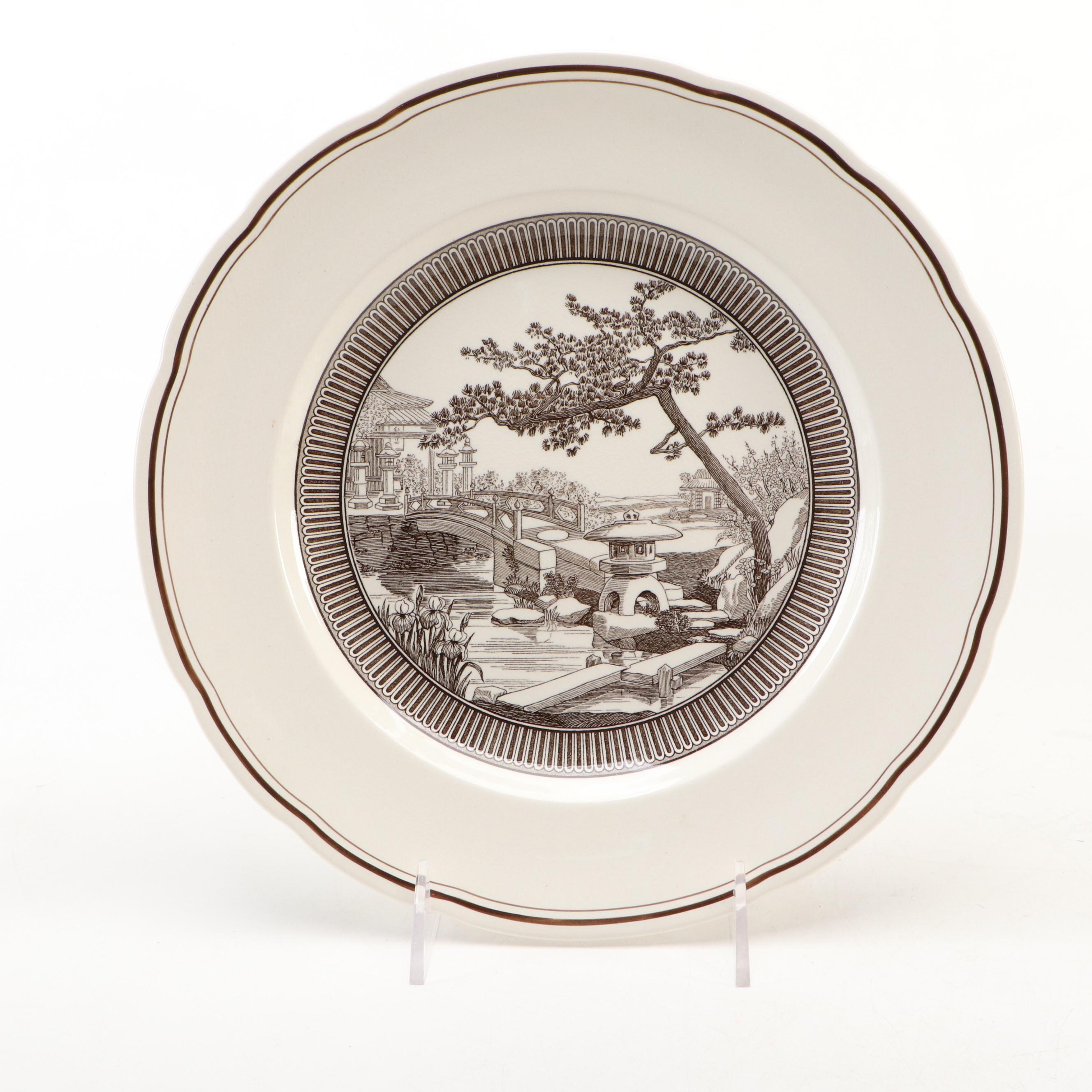 Wedgwood "Types of Gardens Through the Ages" Ceramic Plates, Early–Mid-20th C.