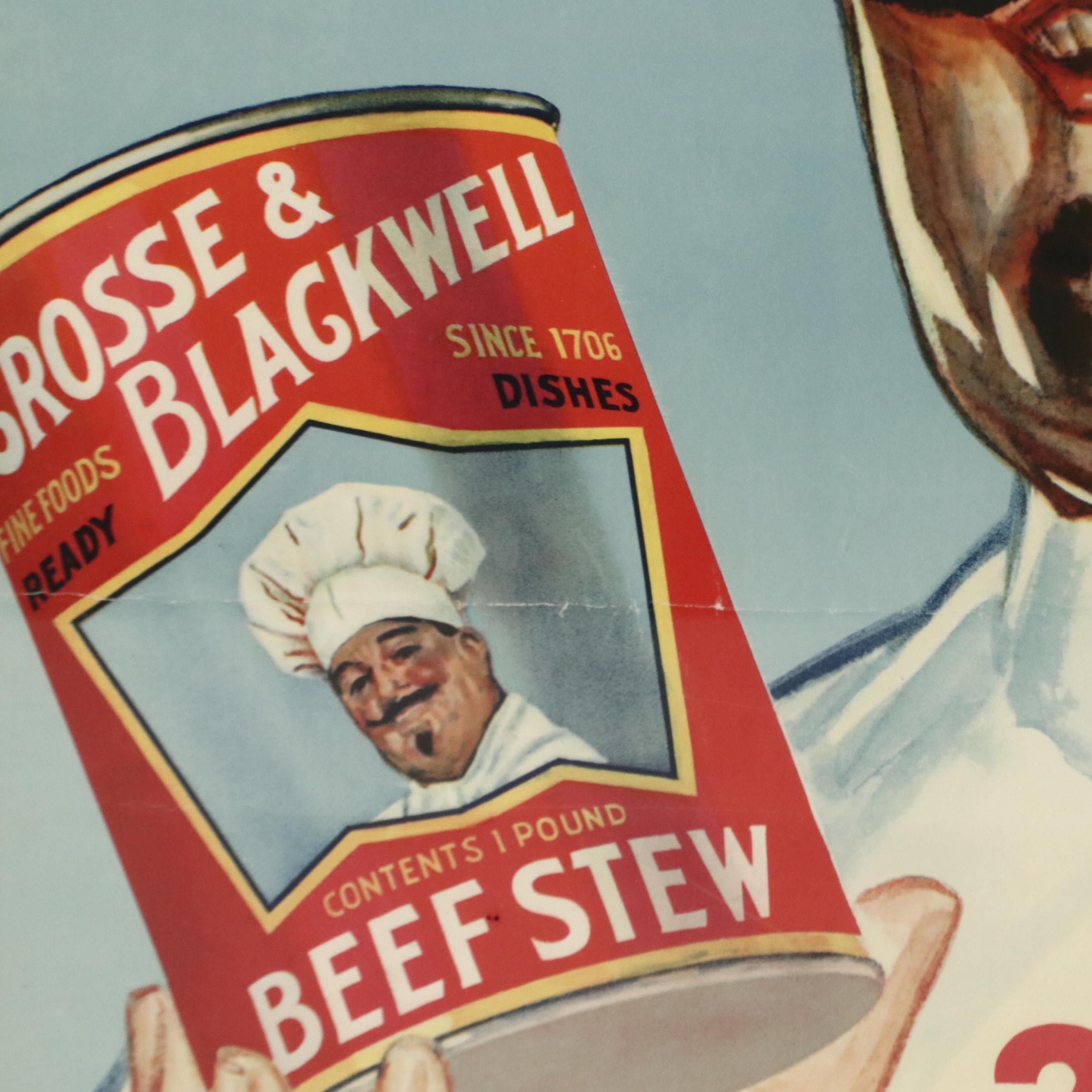 Crosse & Blackwell Stews and Corned Beef Advertisement Poster, Mid-20th Century