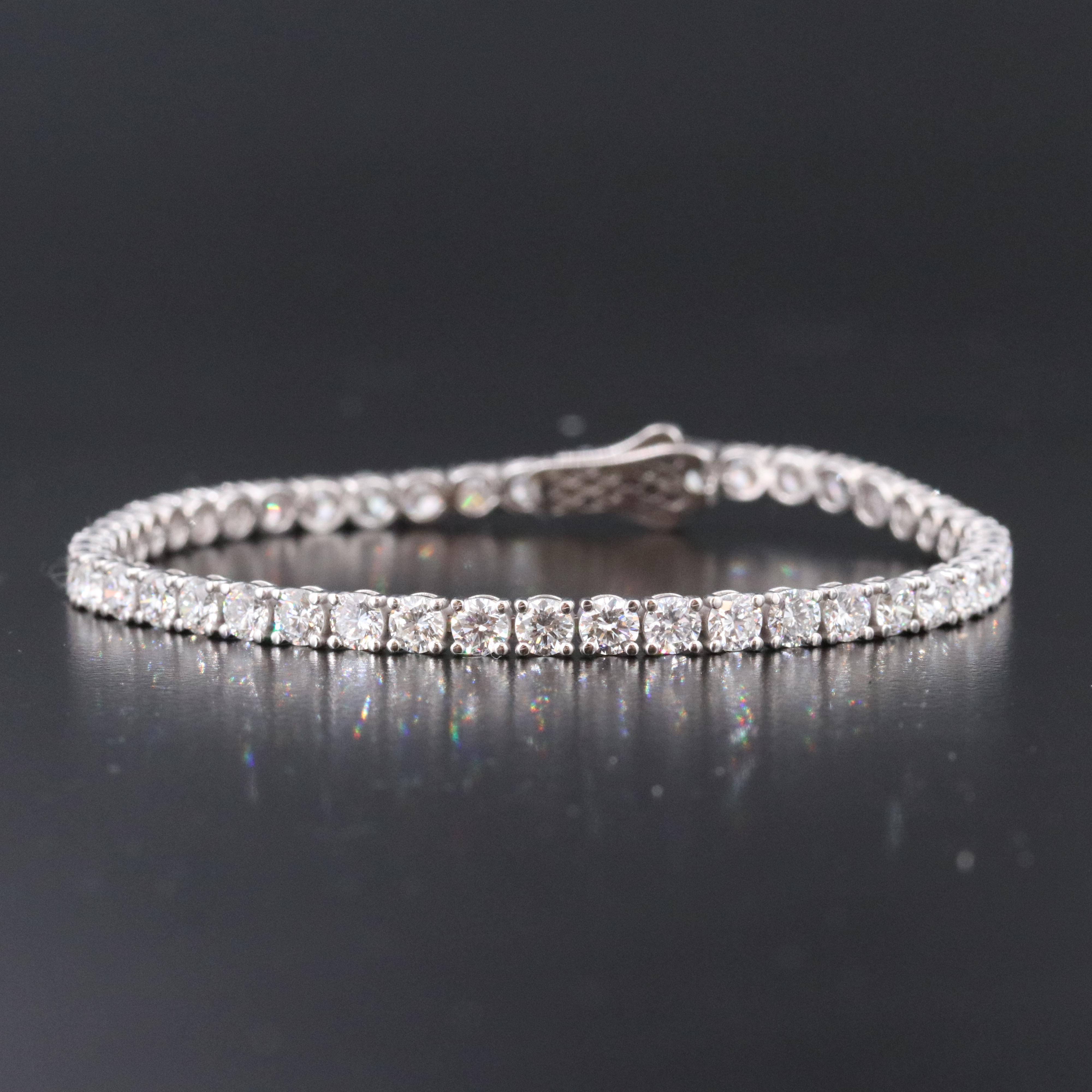 14K 8.23 CTW Lab Grown Diamond Line Bracelet with IGI Jewelry Report