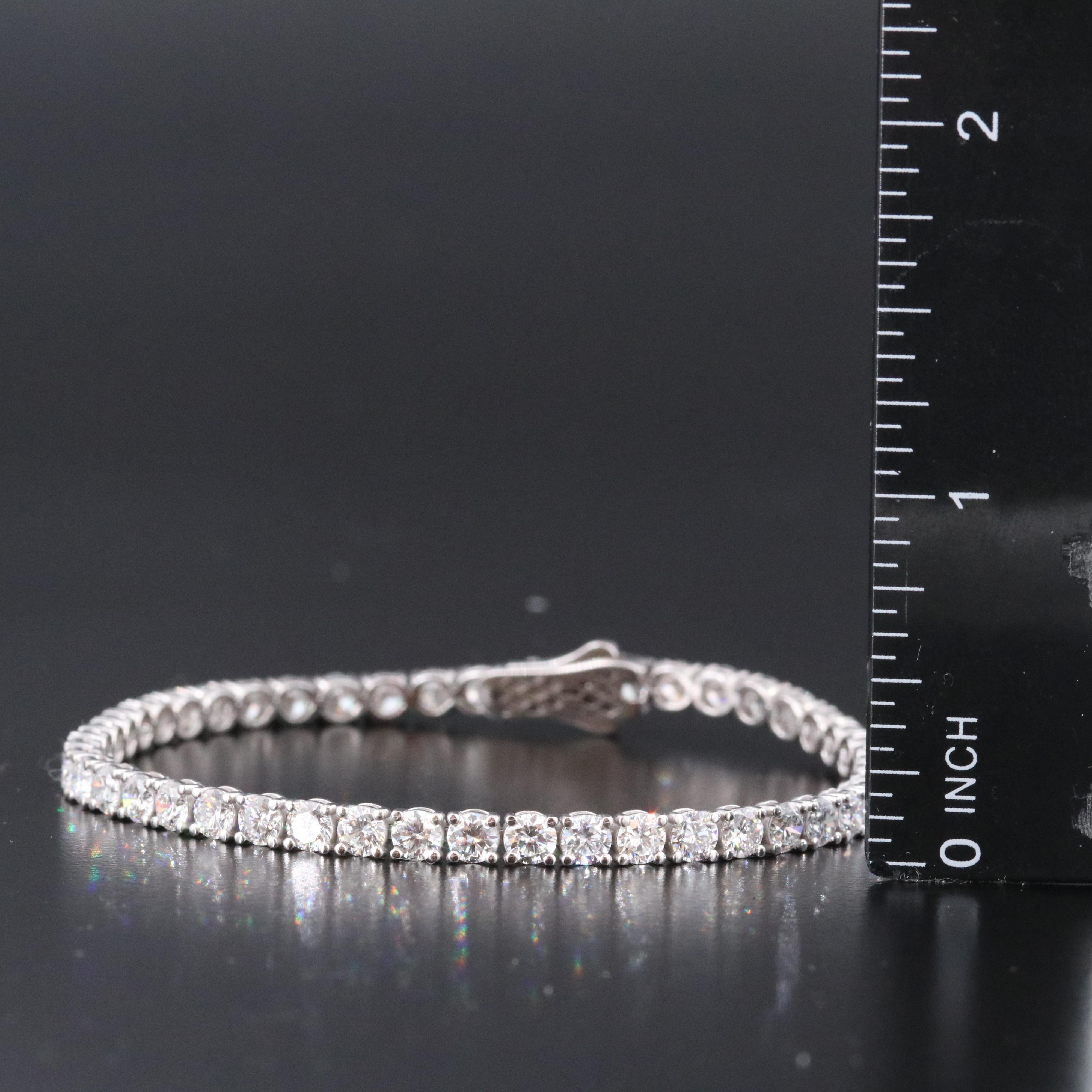 14K 8.23 CTW Lab Grown Diamond Line Bracelet with IGI Jewelry Report