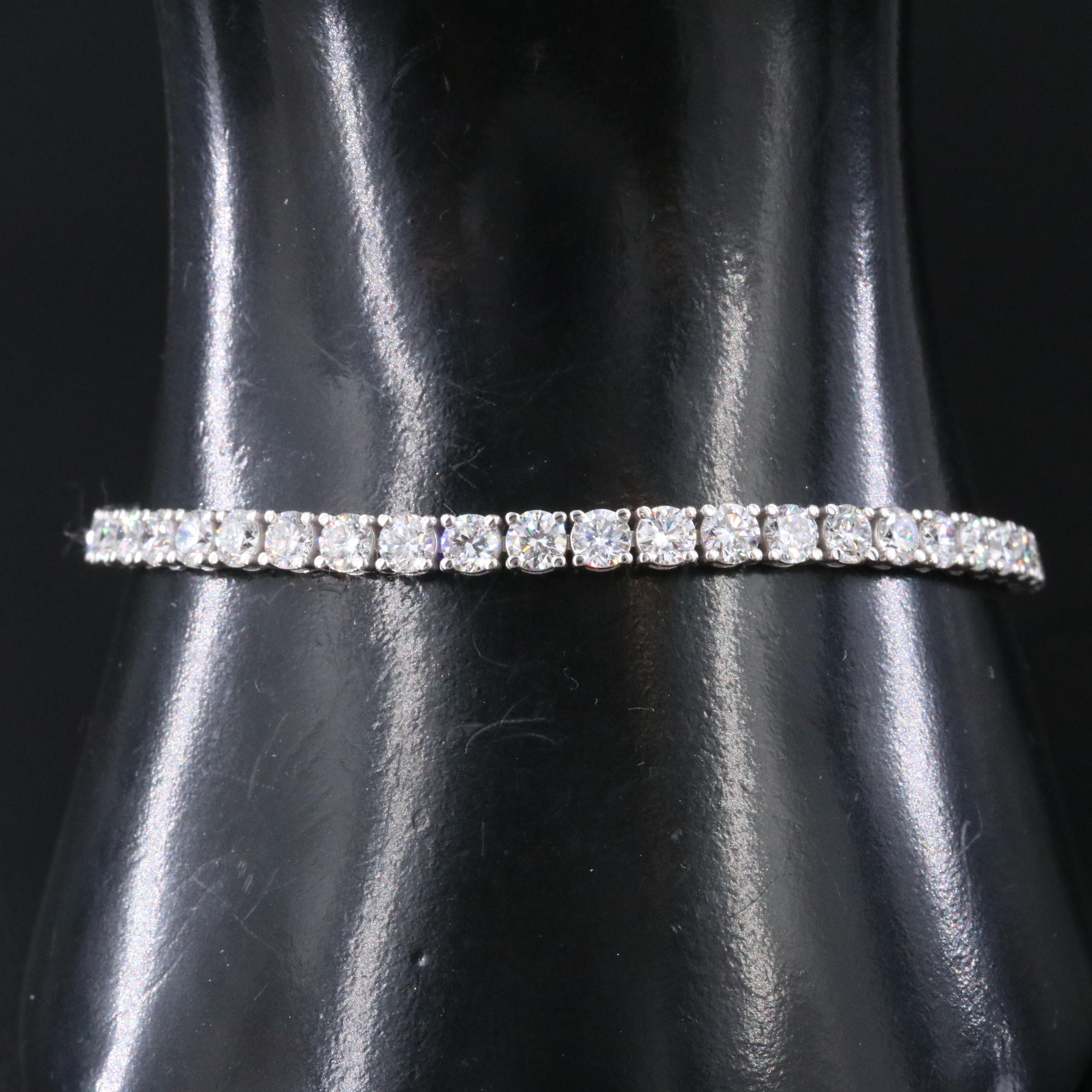 14K 8.23 CTW Lab Grown Diamond Line Bracelet with IGI Jewelry Report