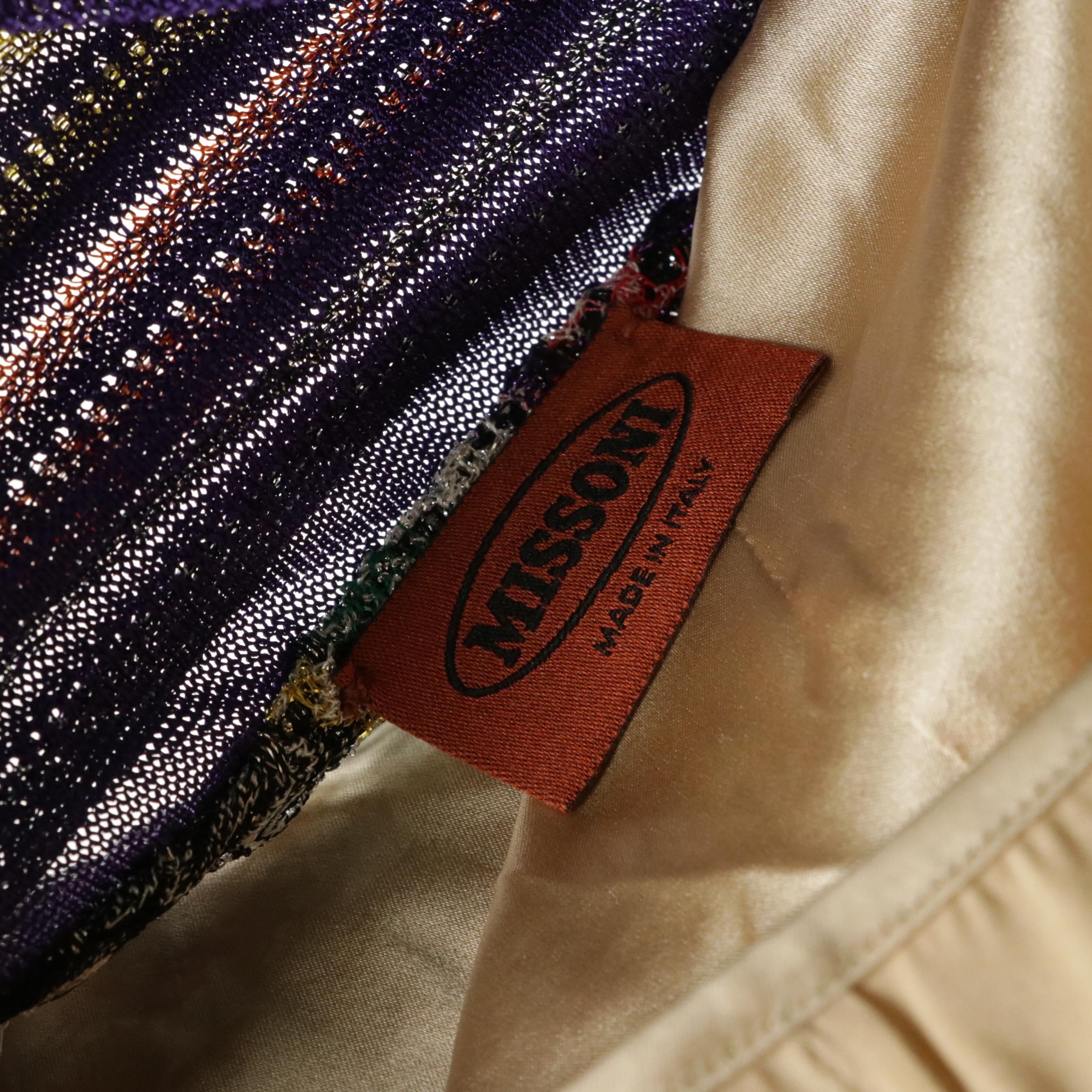 Missoni Flare Sleeve Maxi Dress in Multicolor Striped Metallic Crochet Knit