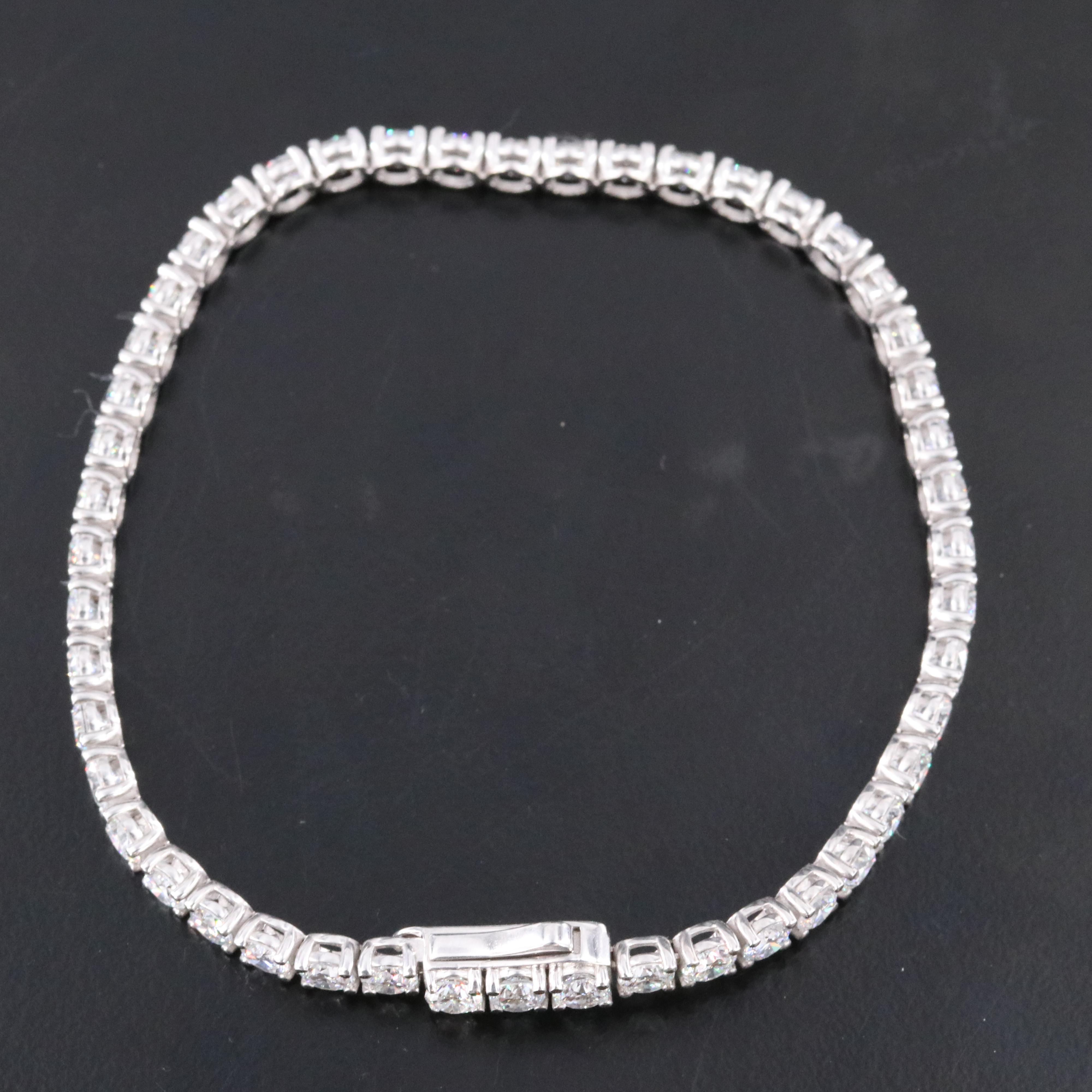 14K 8.23 CTW Lab Grown Diamond Line Bracelet with IGI Jewelry Report