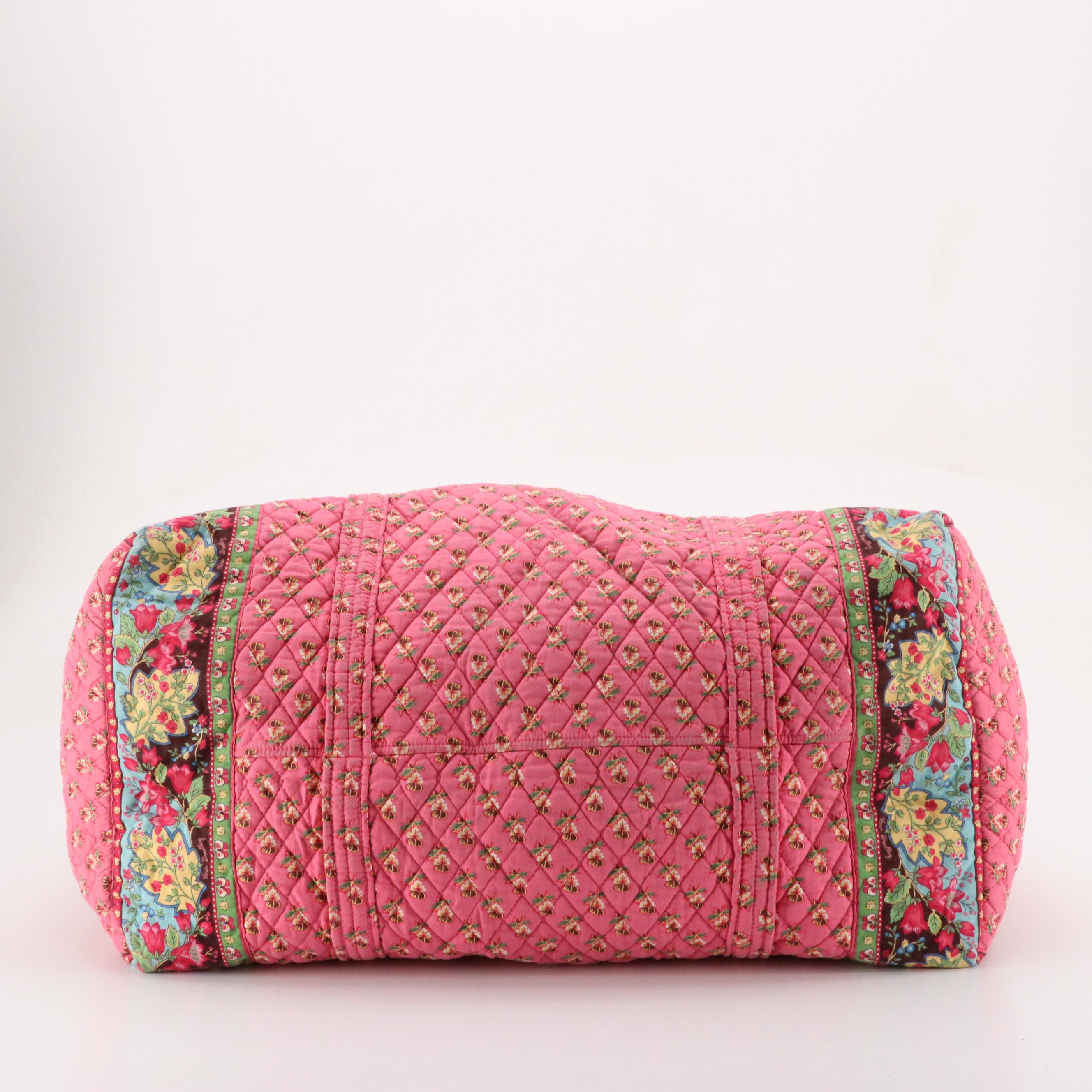 Vera Bradley "Pink Pansy" Duffle Bag with Other iPad Cover and Cosmetic Pouches