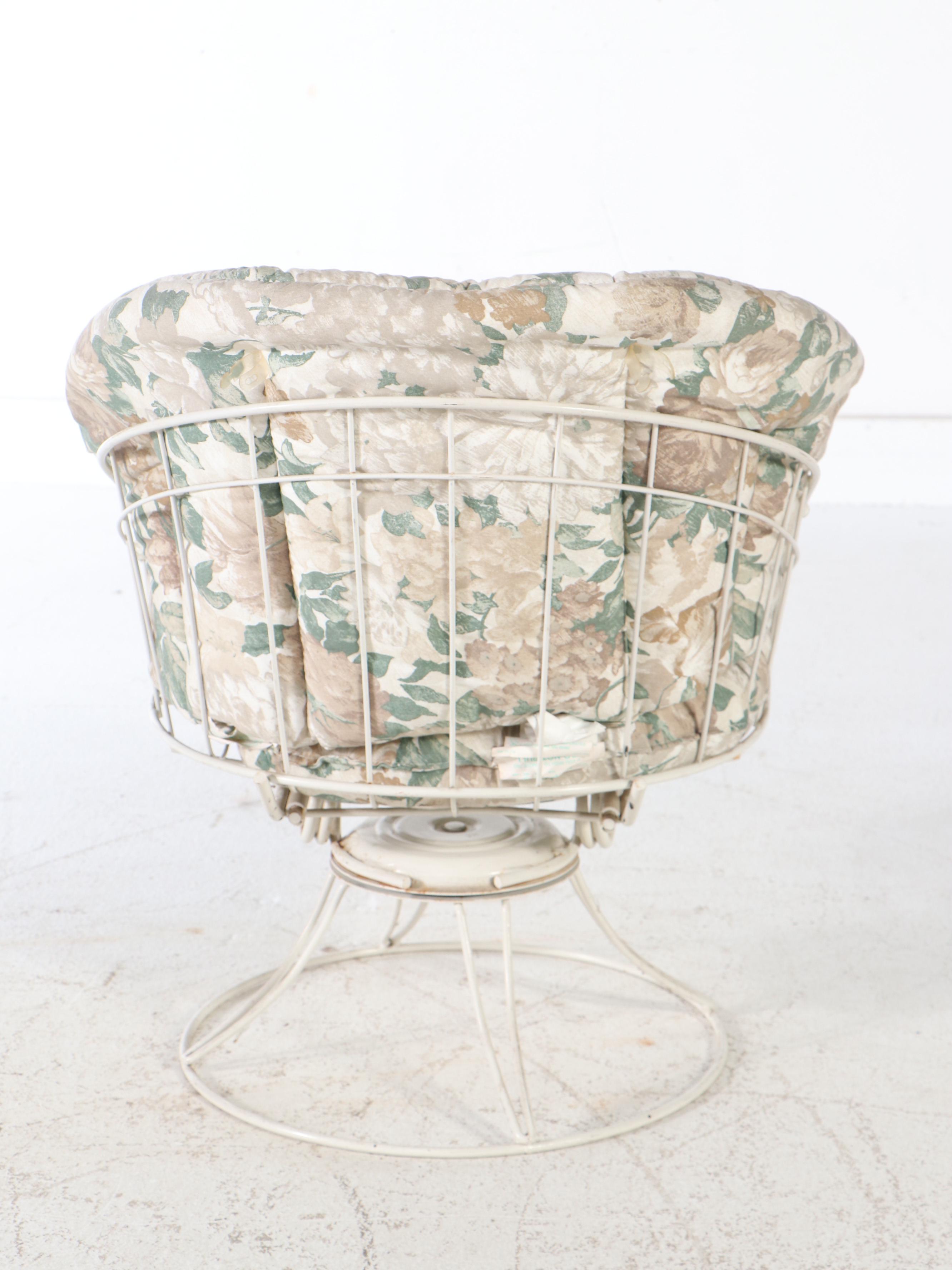 Homecrest White-Painted Wrought Iron Patio Furniture with Cushions