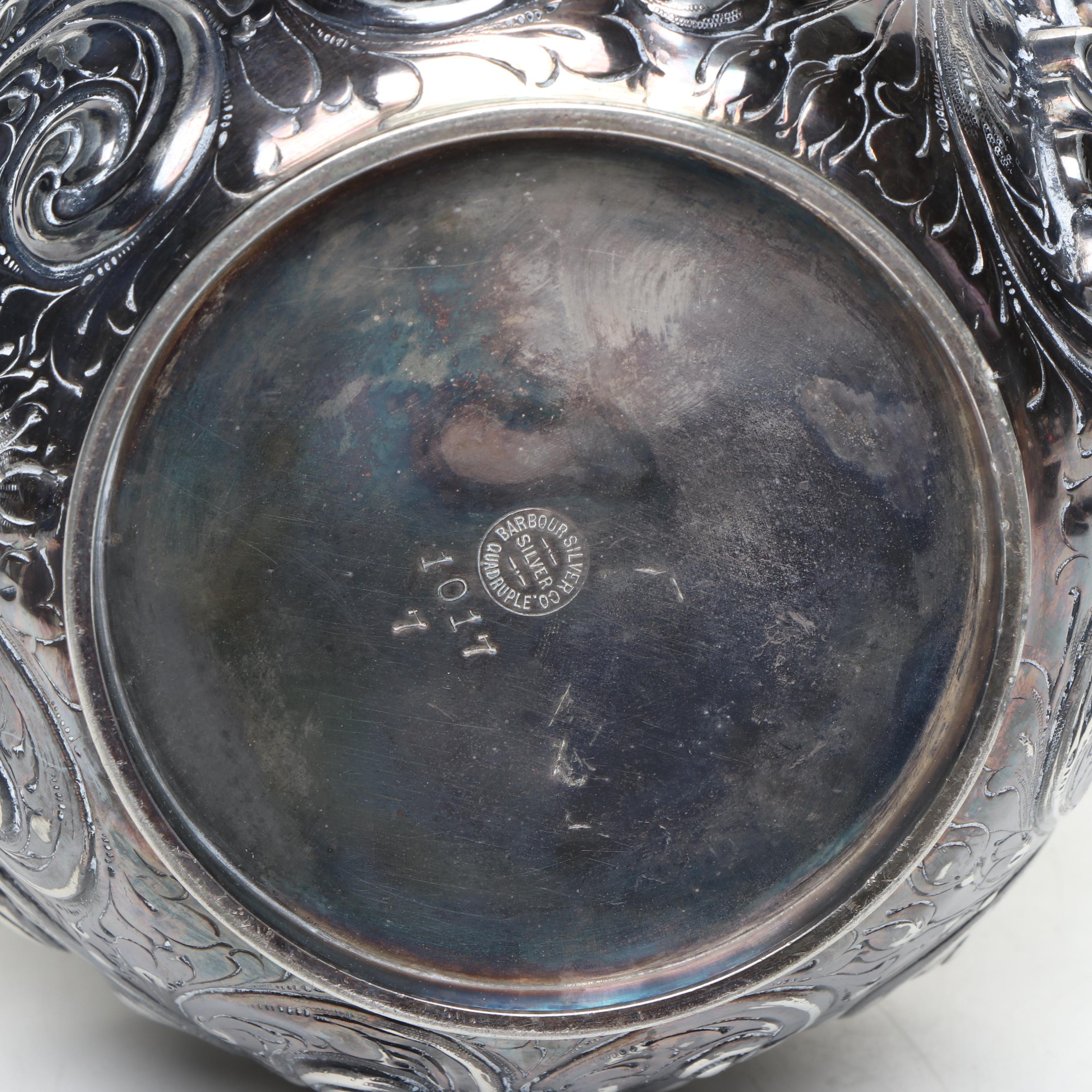 Barbour Silver Company Quadruple Plate Tea Service, Late 19th to Early 20th Cent