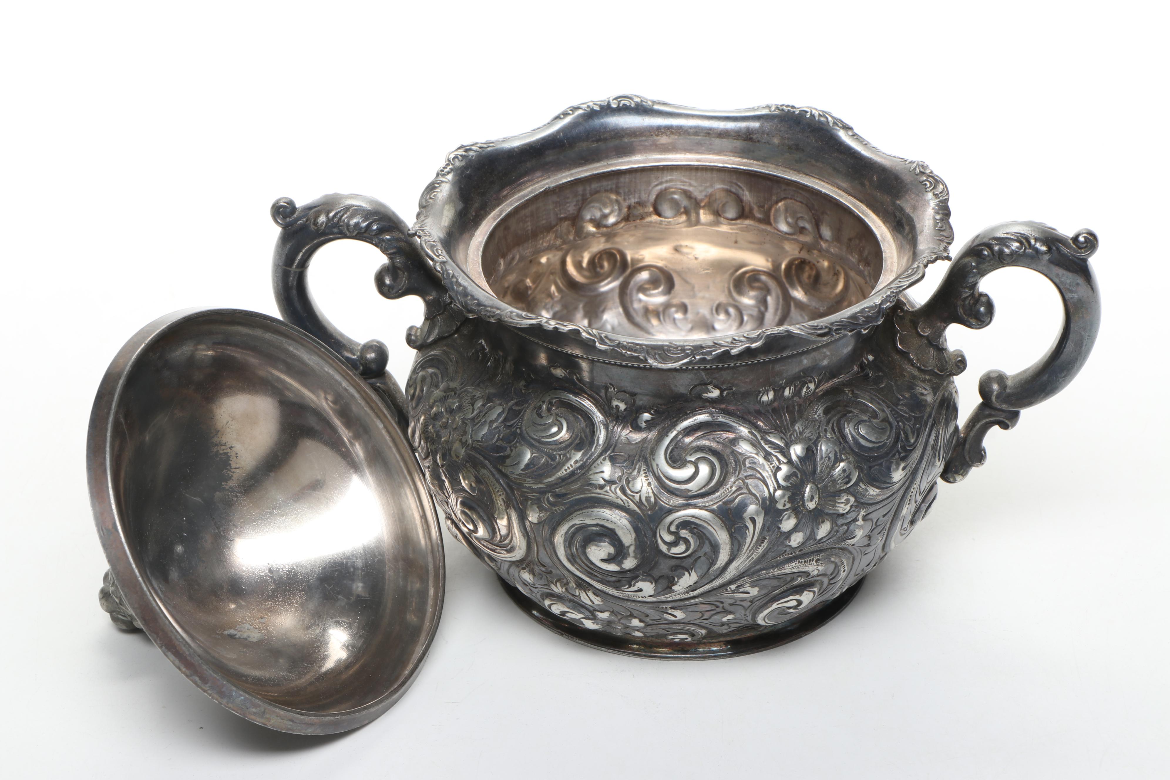 Barbour Silver Company Quadruple Plate Tea Service, Late 19th to Early 20th Cent