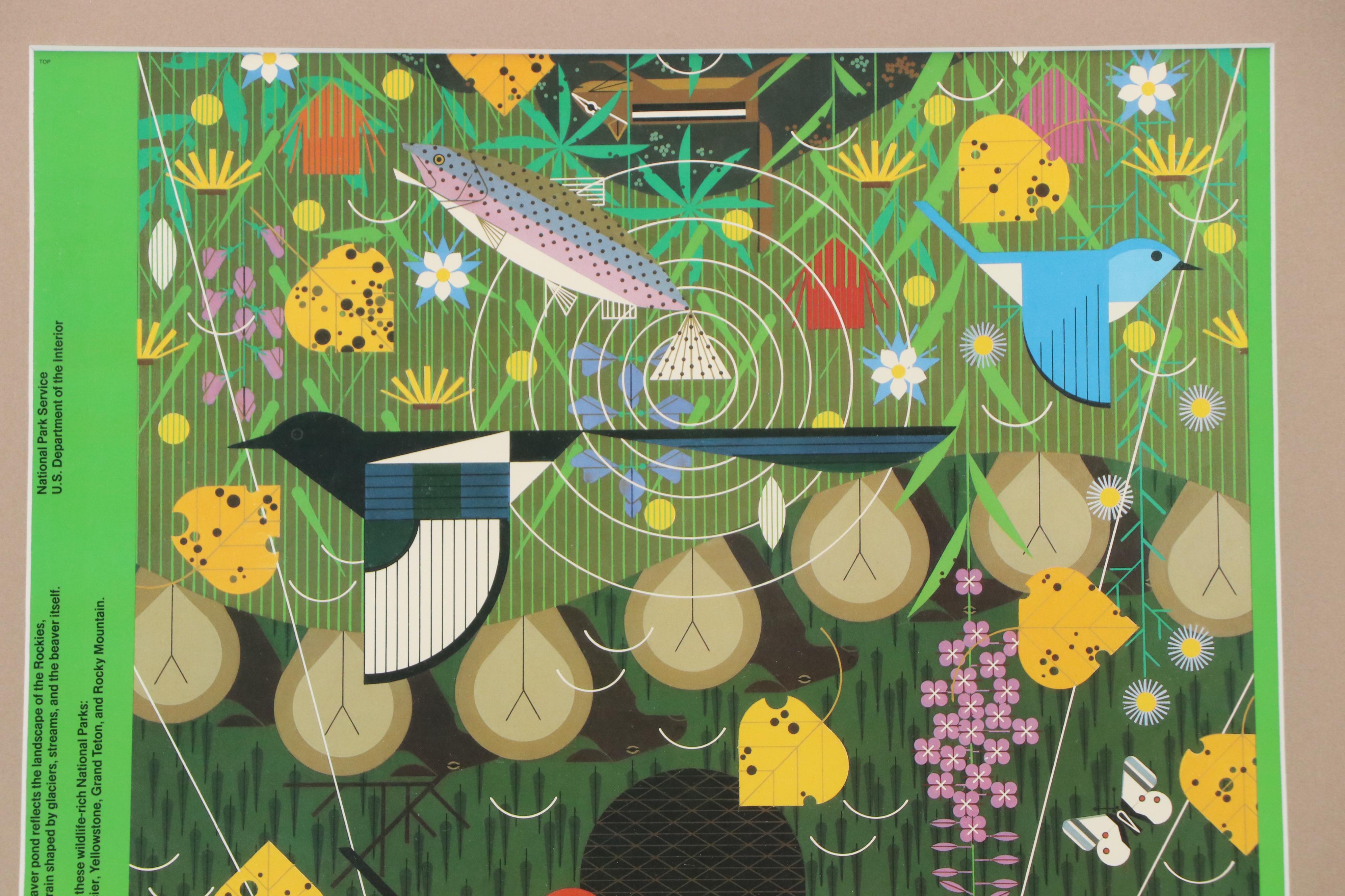 Halftone Poster After Charley Harper "The Rocky Mountains," Late 20th Century