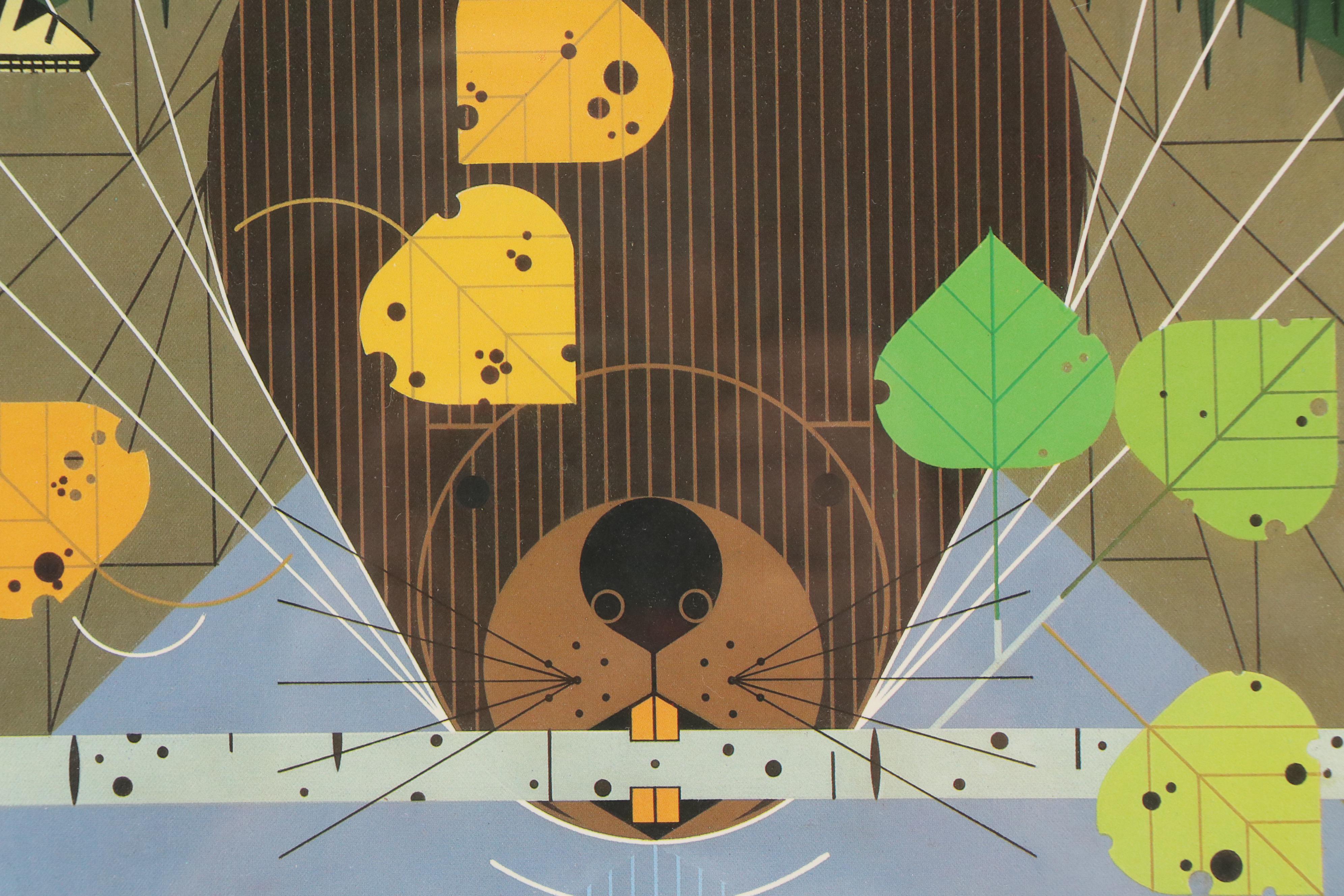 Halftone Poster After Charley Harper "The Rocky Mountains," Late 20th Century