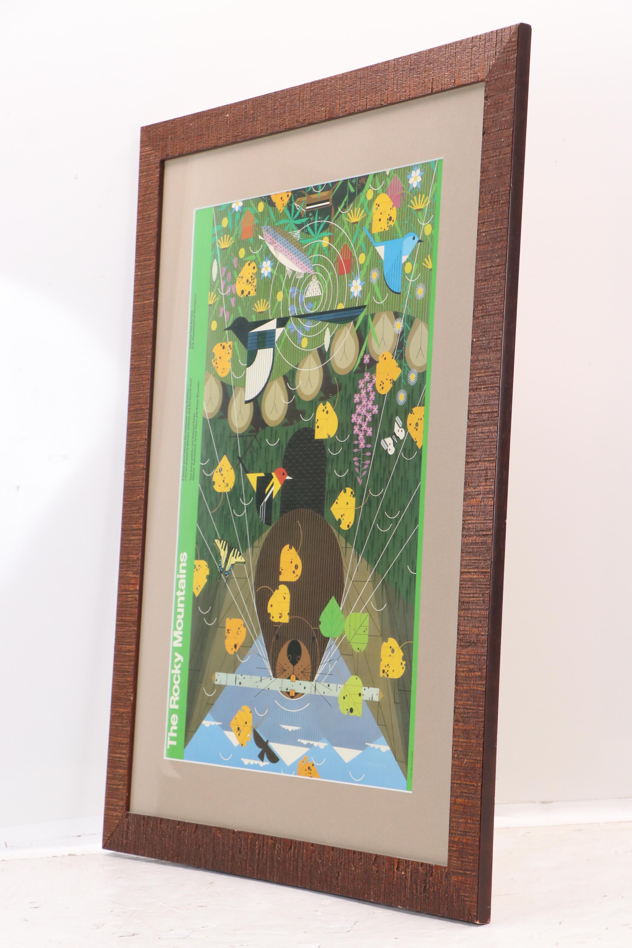 Halftone Poster After Charley Harper "The Rocky Mountains," Late 20th Century