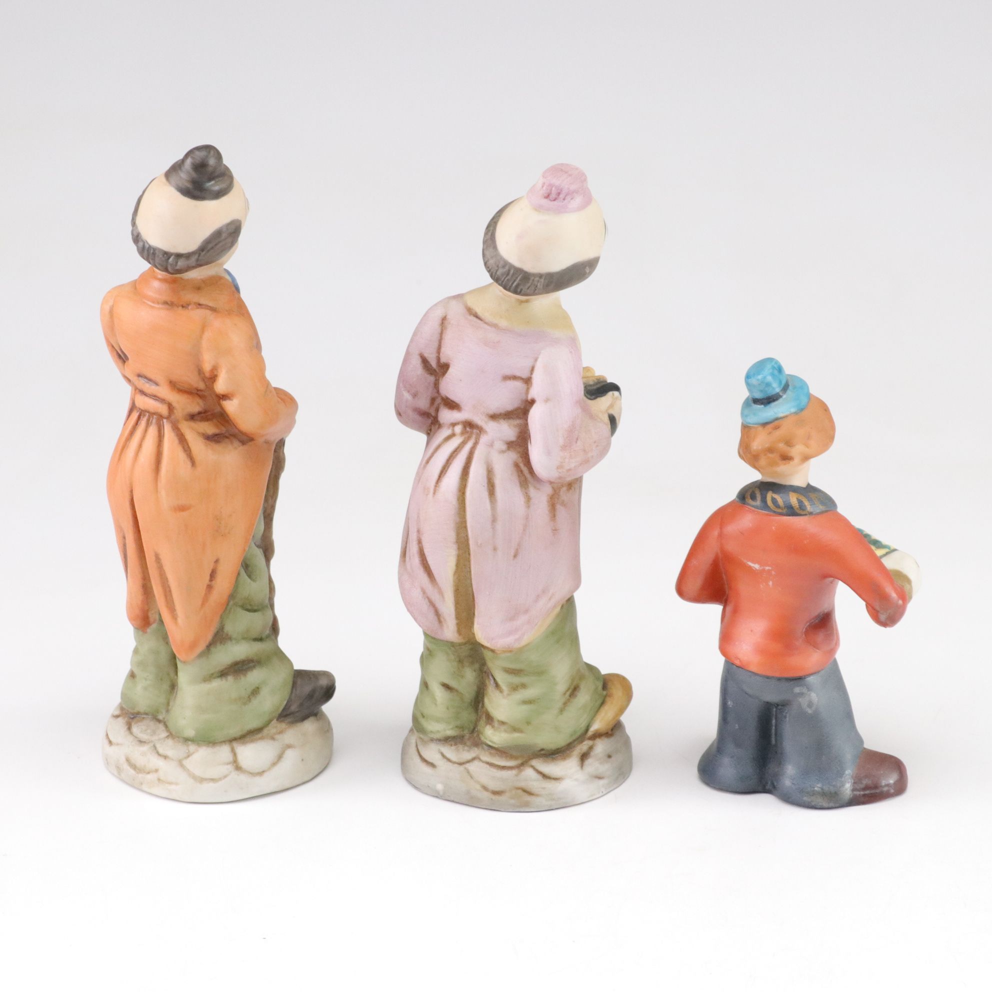 Hand-Painted Bisque Clown Figurine & Music Box Collection