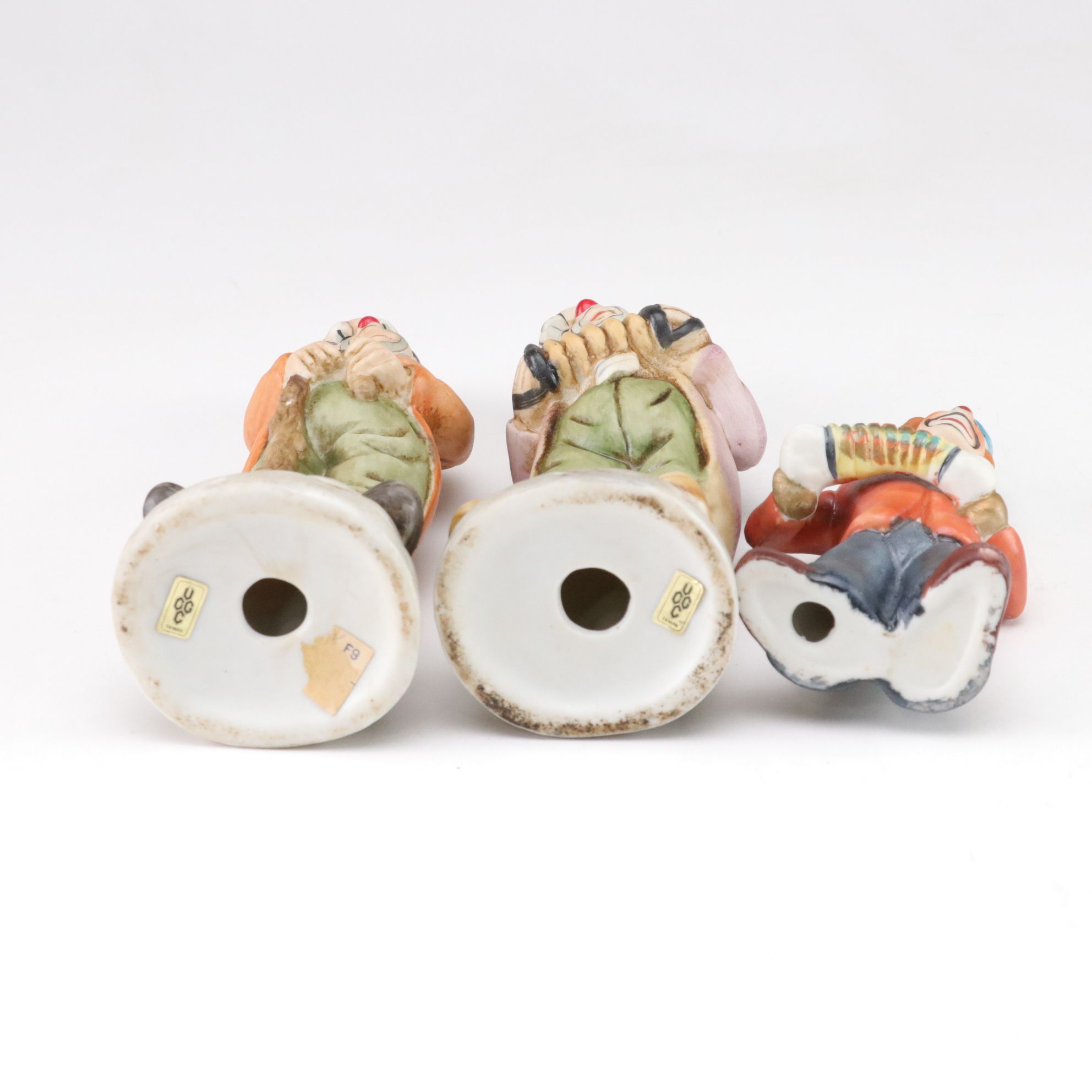 Hand-Painted Bisque Clown Figurine & Music Box Collection