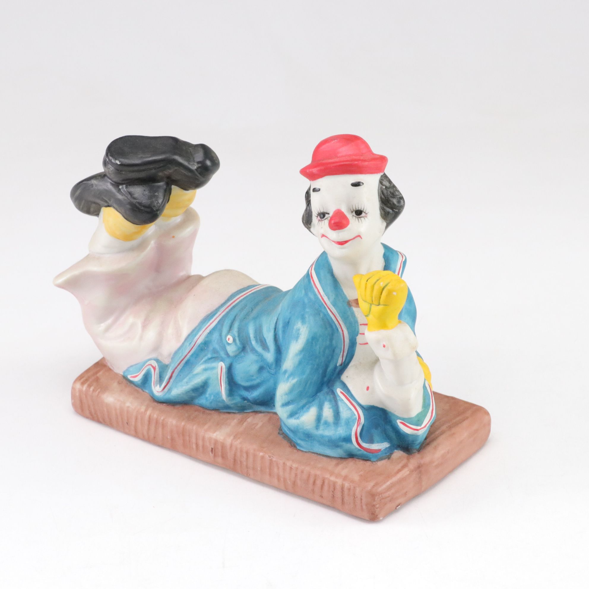 Hand-Painted Bisque Clown Figurine & Music Box Collection