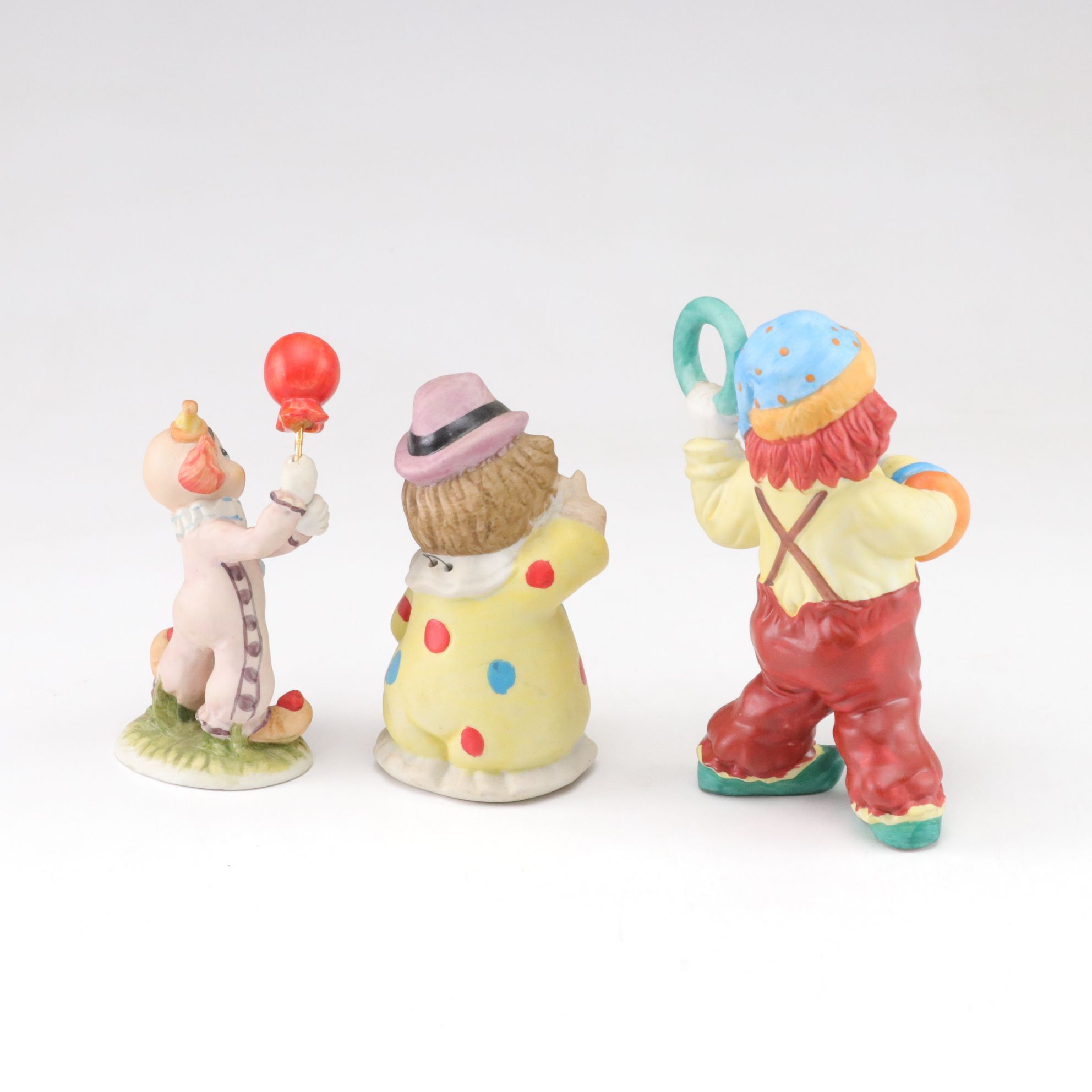 Hand-Painted Bisque Clown Figurine & Music Box Collection
