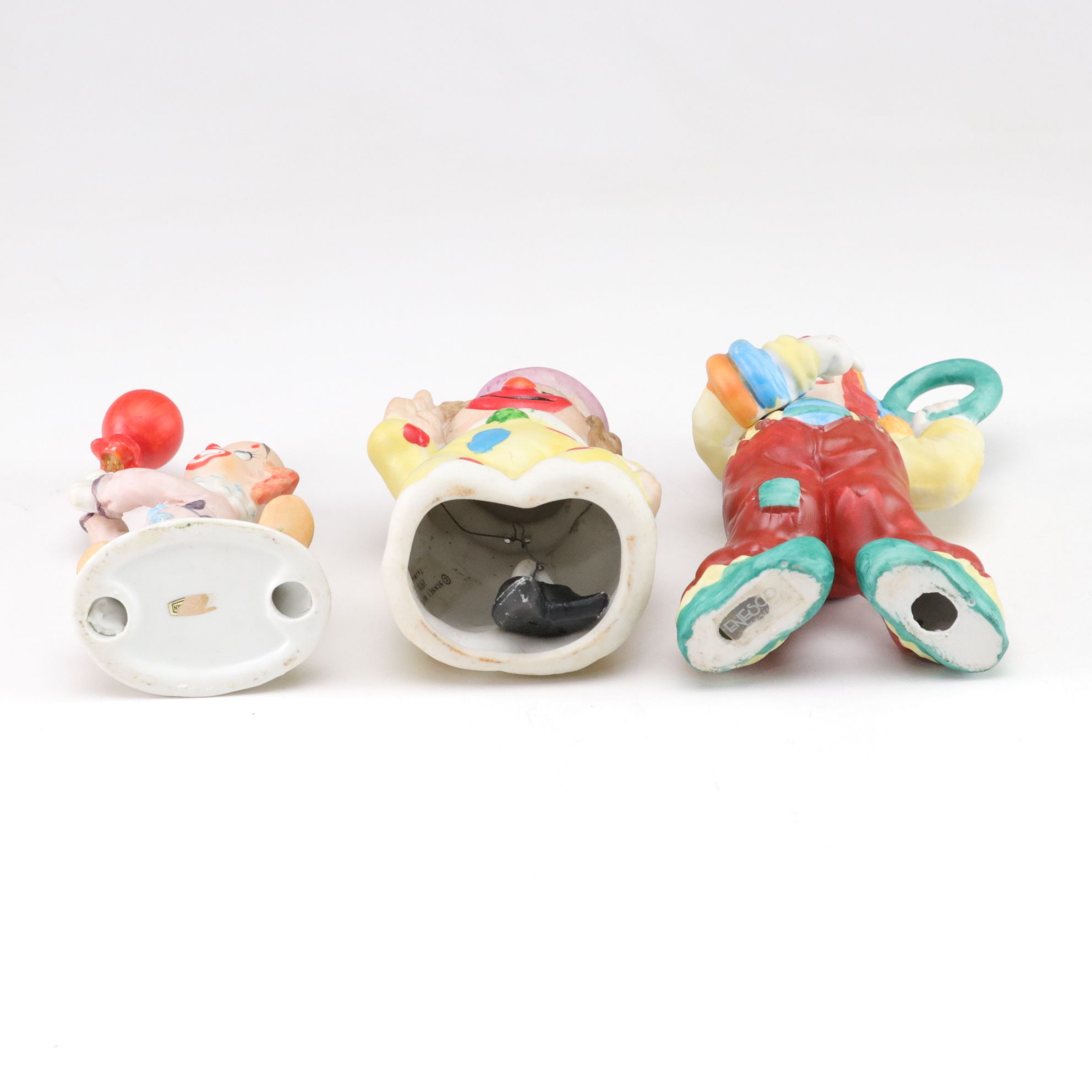 Hand-Painted Bisque Clown Figurine & Music Box Collection