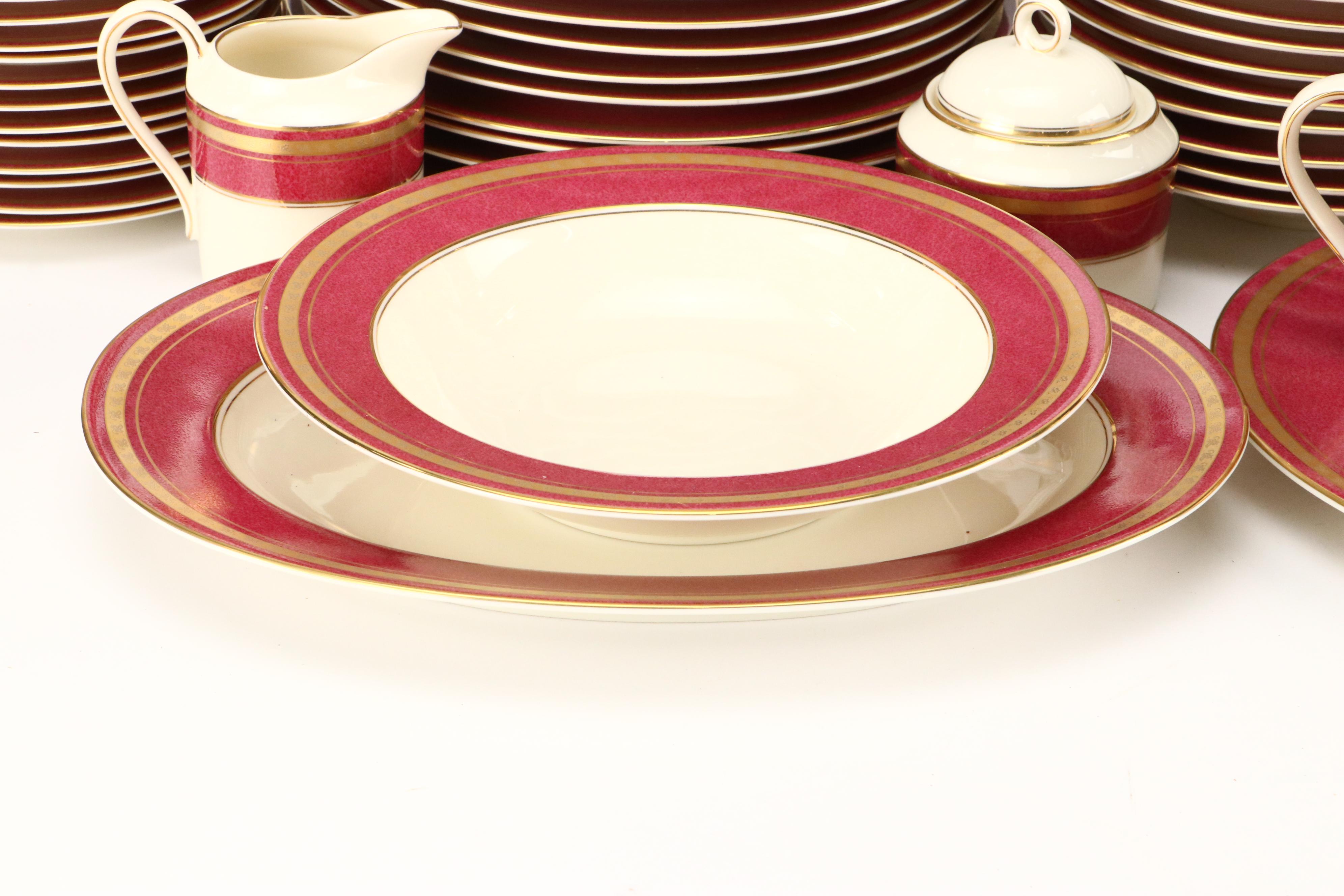 Oscar de la Renta "Imperial Ruby" Porcelain Dinnerware, Late 20th Century