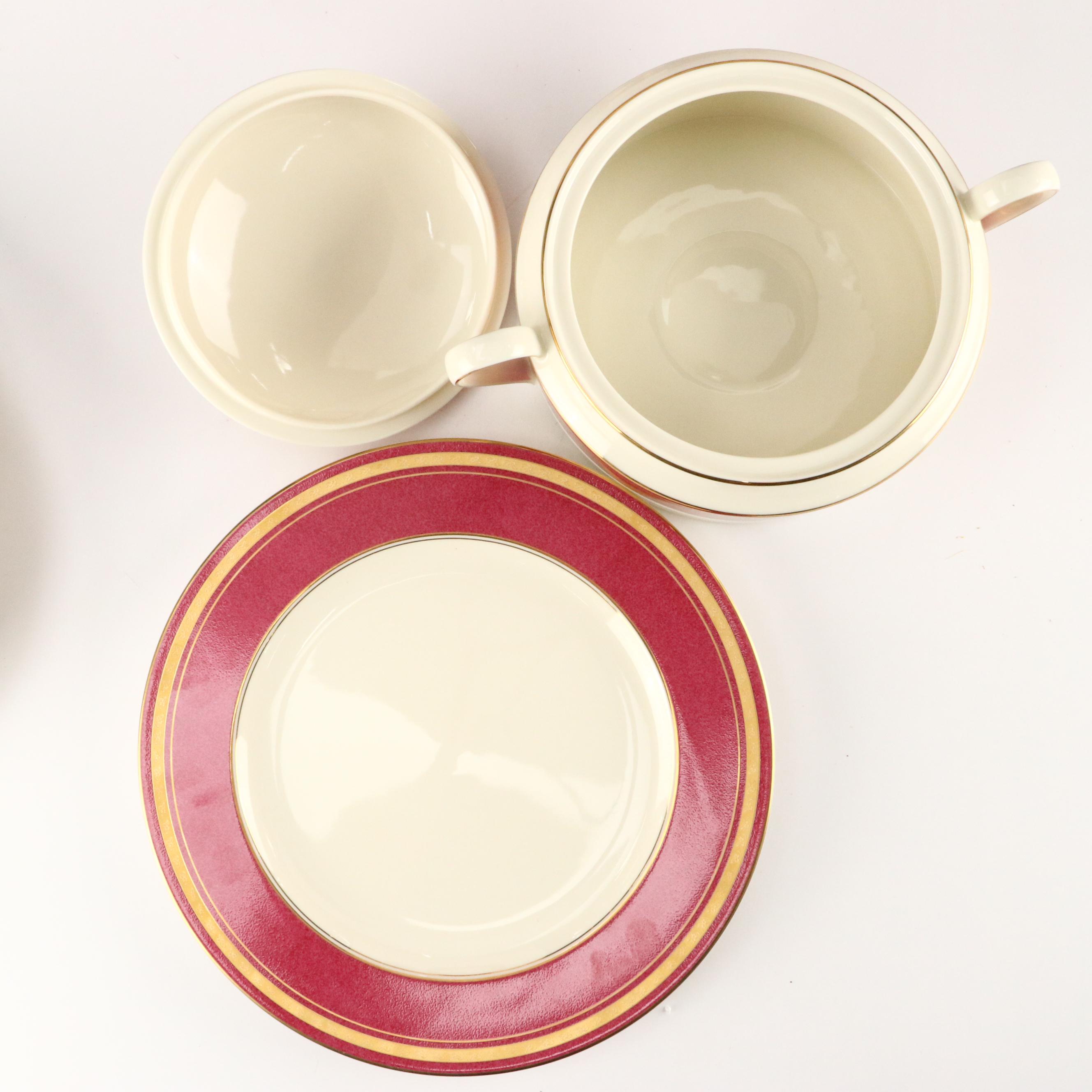 Oscar de la Renta "Imperial Ruby" Porcelain Dinnerware, Late 20th Century