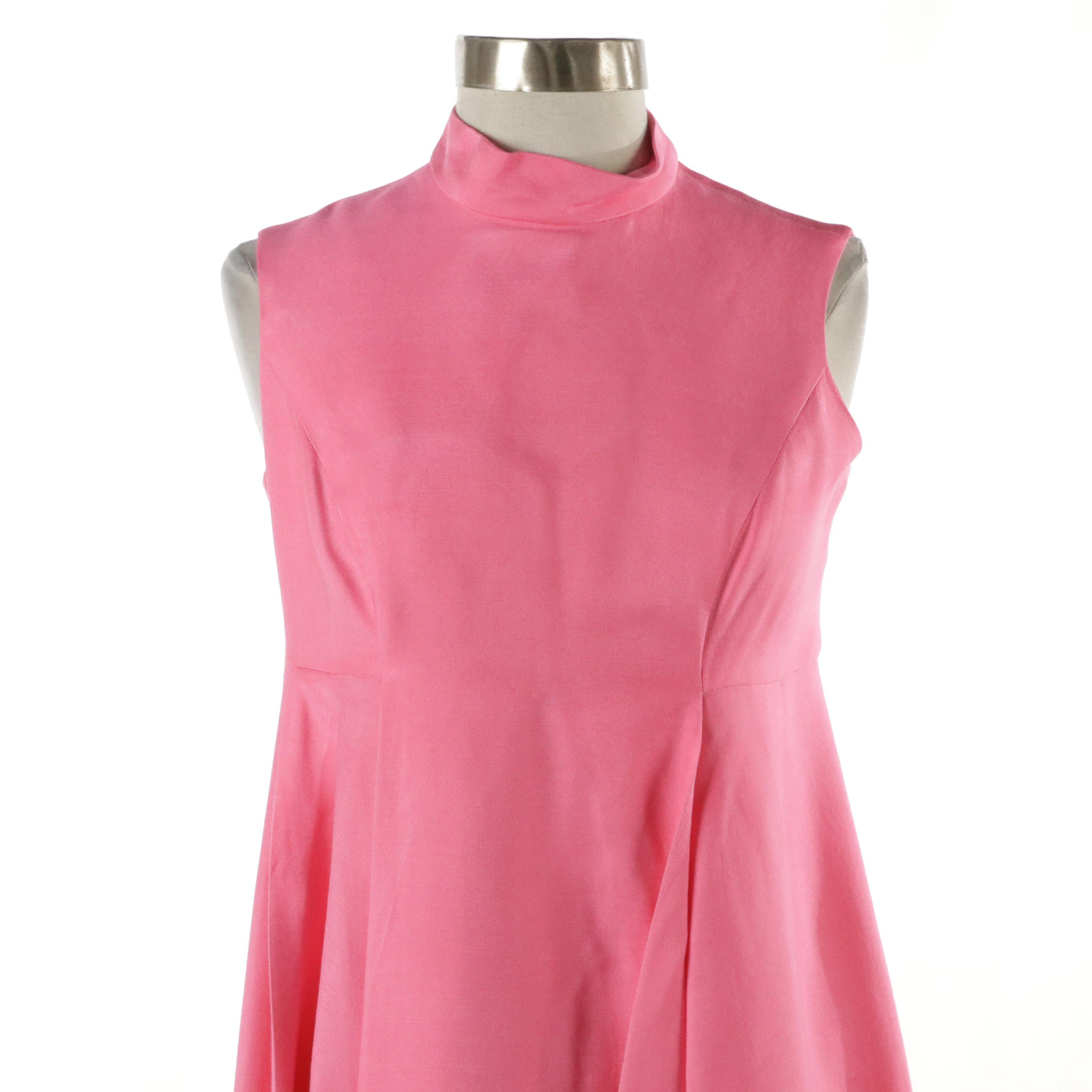 Bow Detail Sleeveless Maxi Dresses, circa 1970