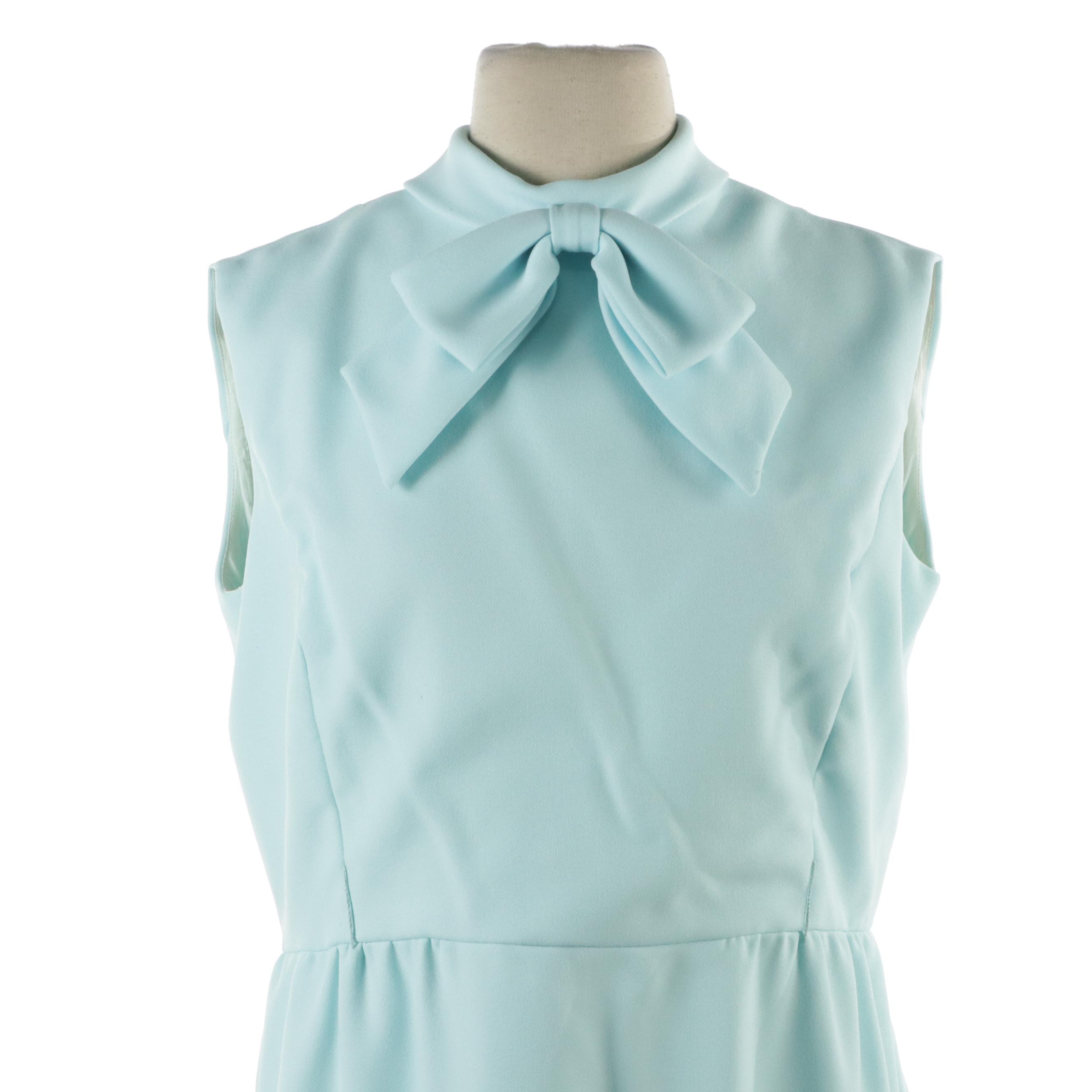 Bow Detail Sleeveless Maxi Dresses, circa 1970