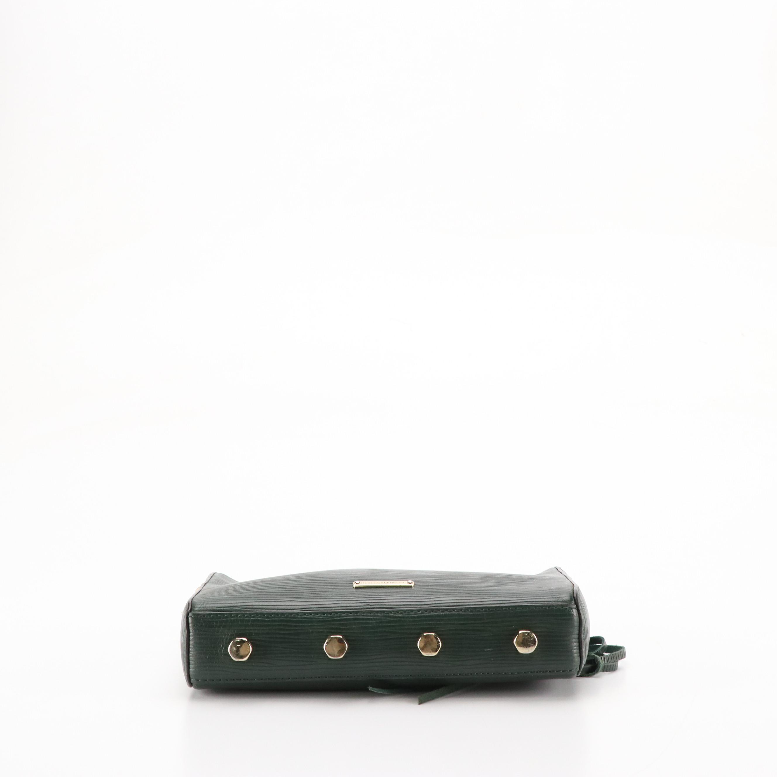 Rebecca Minkoff Yellow Croc Embossed Bucket Bag & Green Chain Strap Crossbody