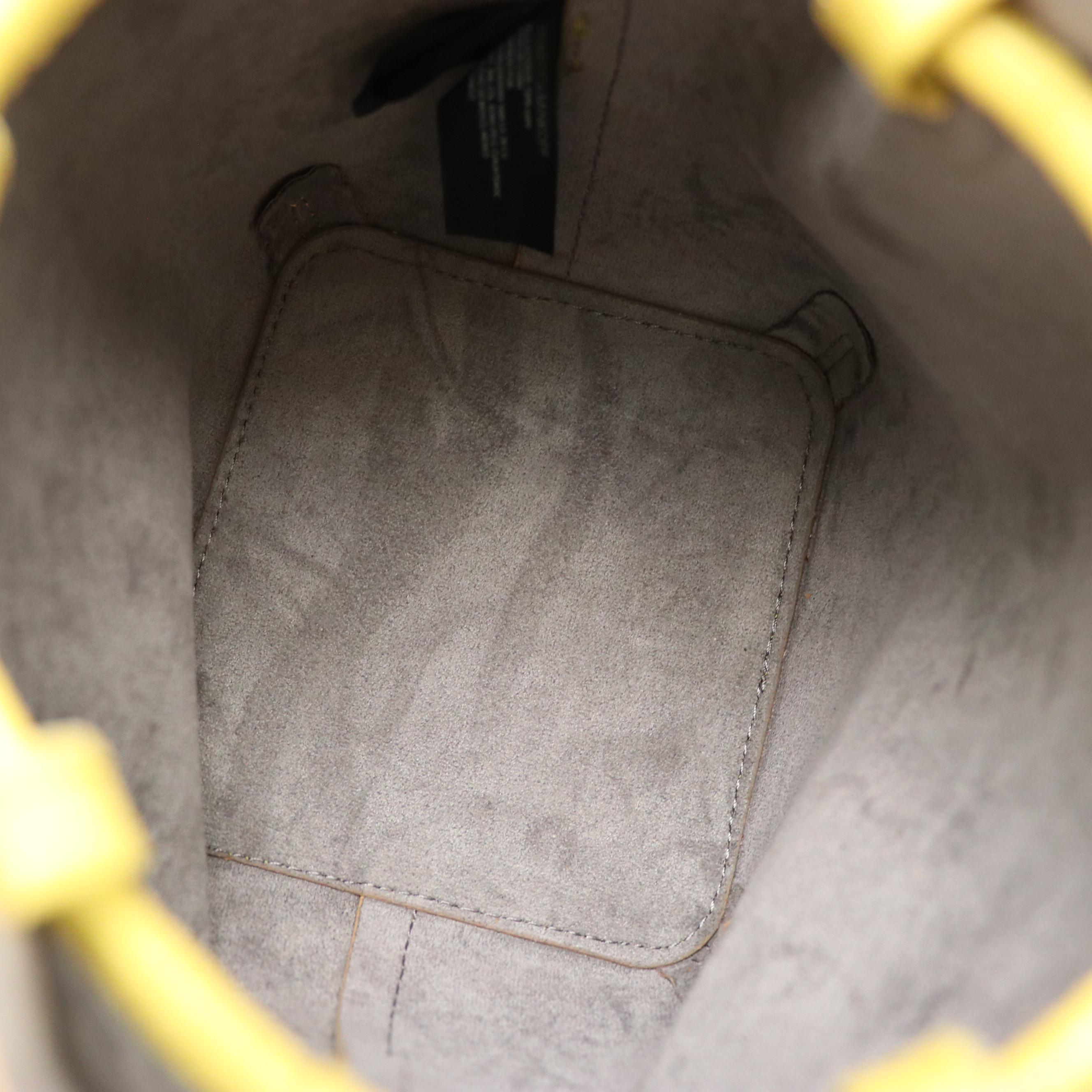 Rebecca Minkoff Yellow Croc Embossed Bucket Bag & Green Chain Strap Crossbody