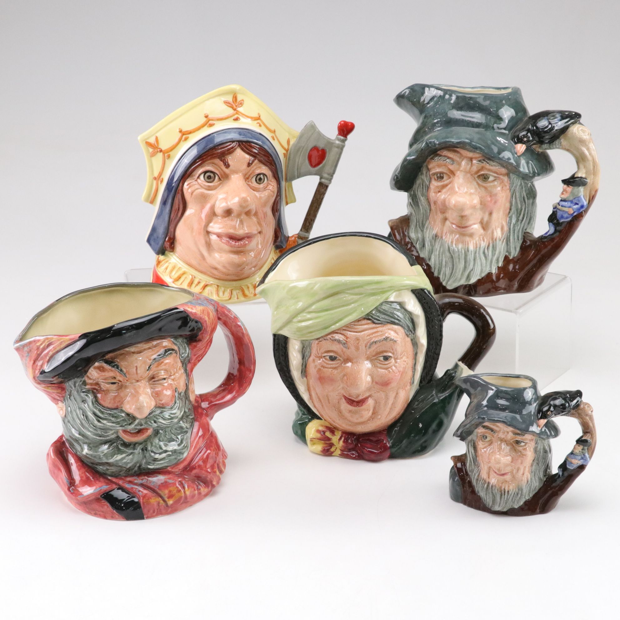 Royal Doulton Toby Jugs with "The Red Queen" and "Rip Van Winkle"