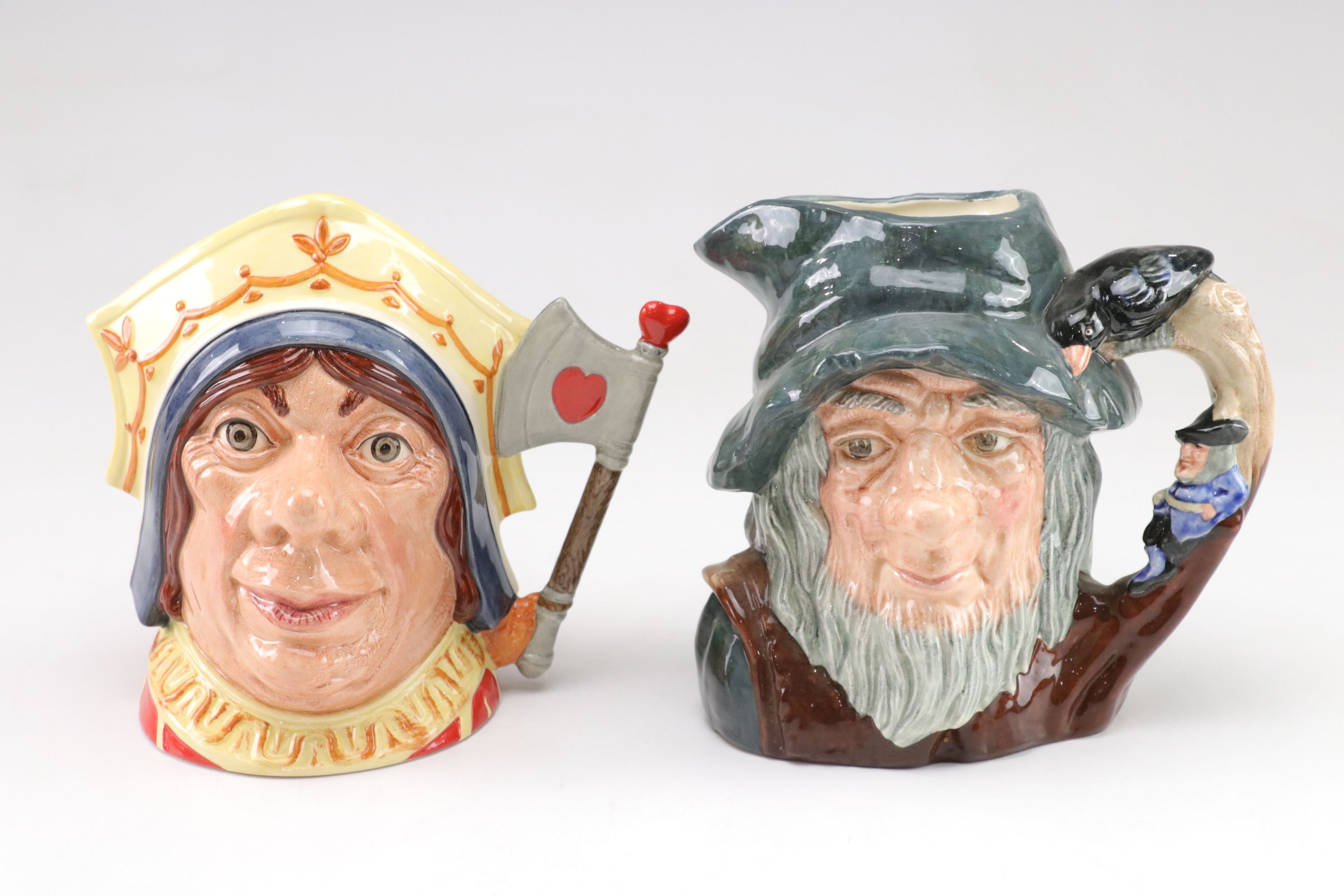 Royal Doulton Toby Jugs with "The Red Queen" and "Rip Van Winkle"