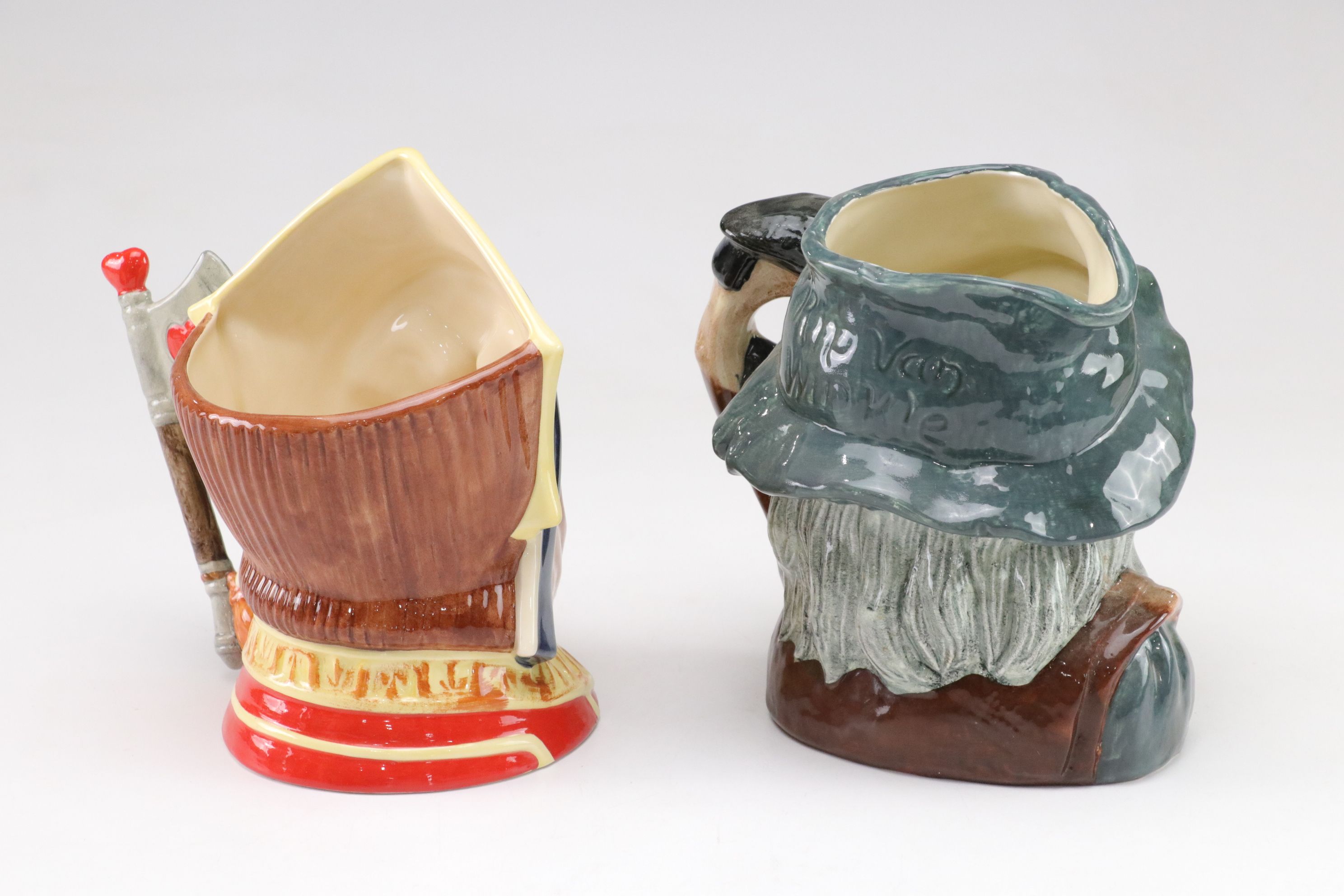 Royal Doulton Toby Jugs with "The Red Queen" and "Rip Van Winkle"