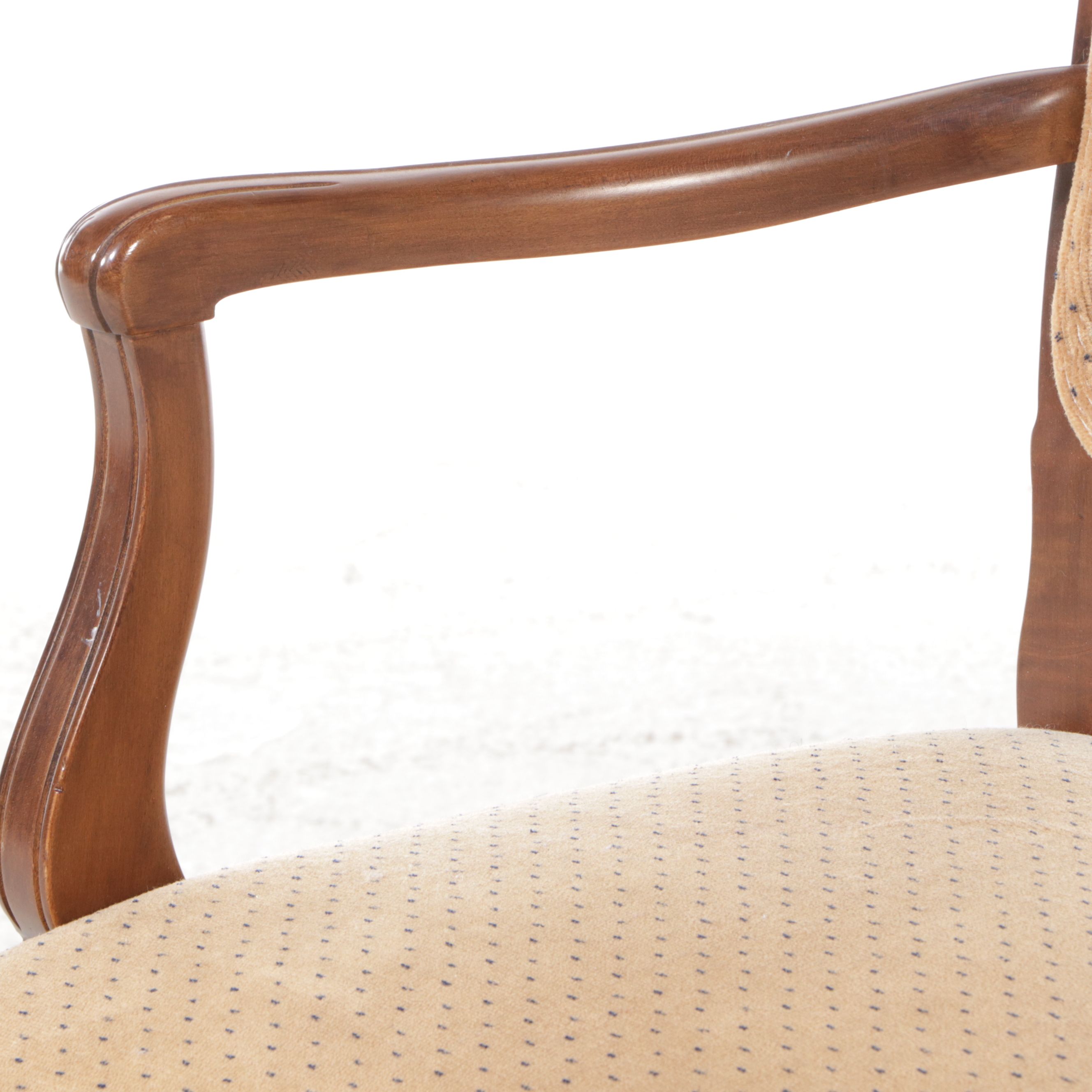 French Provincial Walnut Armchair, Late 20th Century