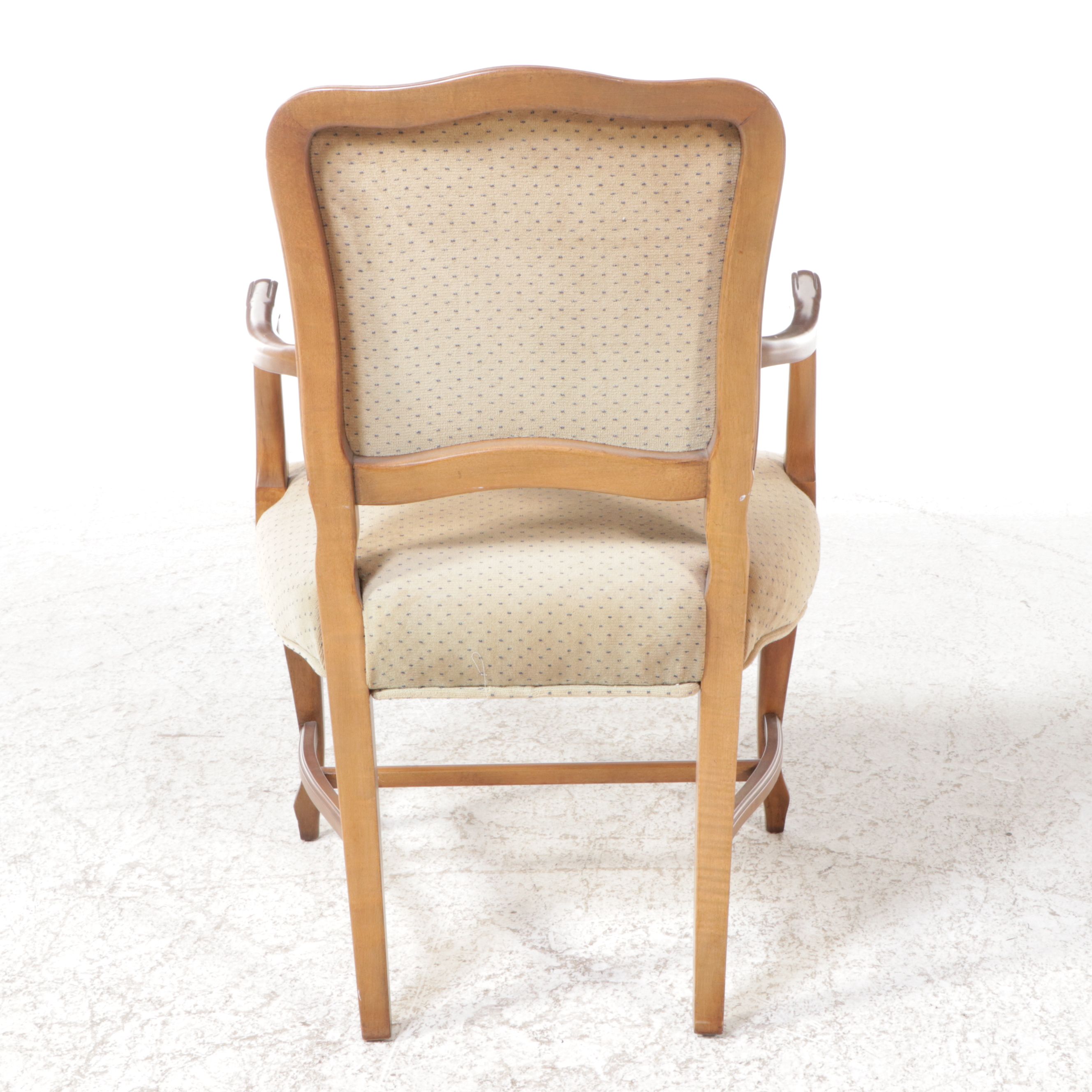 French Provincial Walnut Armchair, Late 20th Century