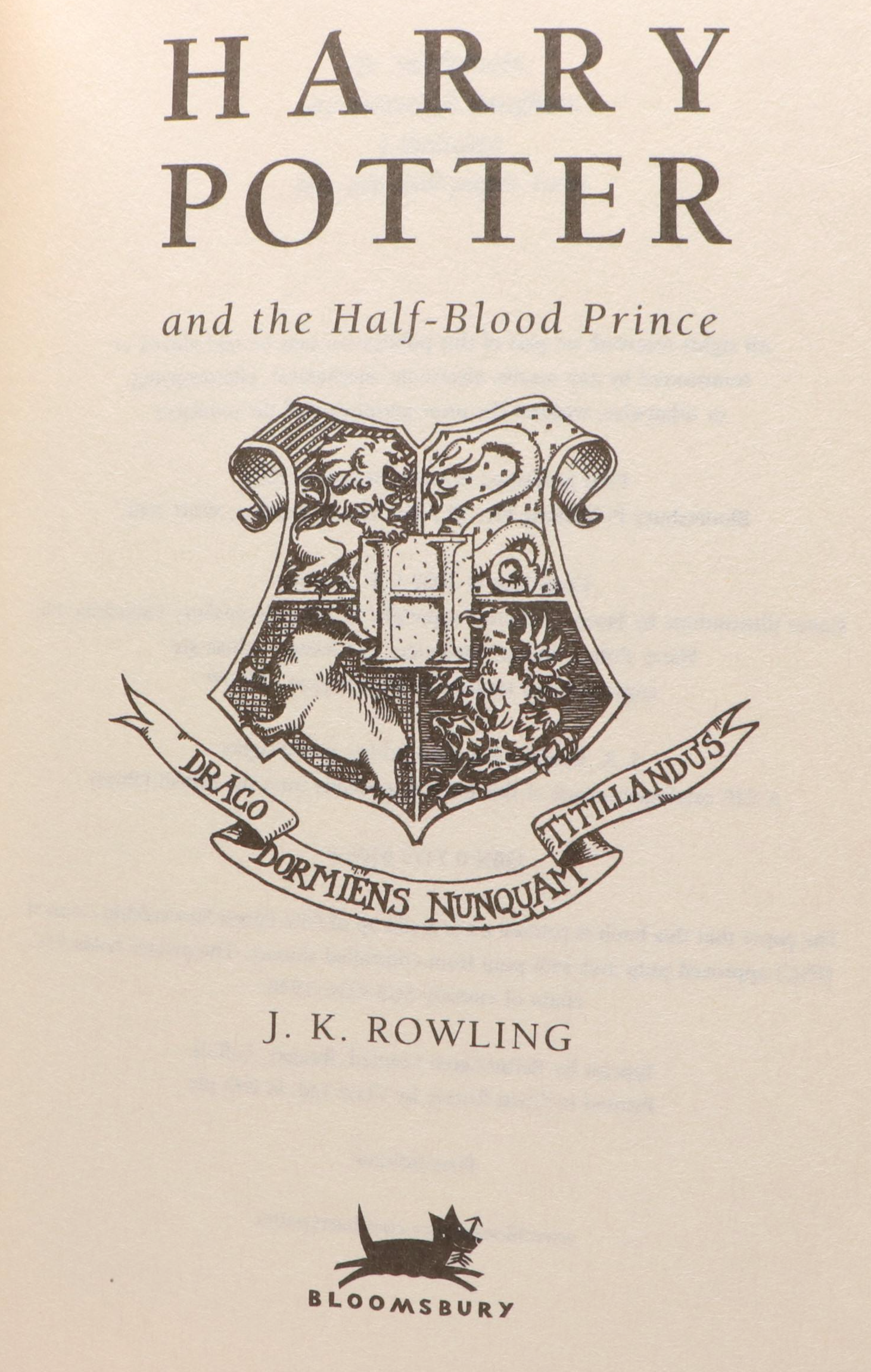 First UK Edition "Harry Potter and the Half-Blood Prince" by J. K. Rowling