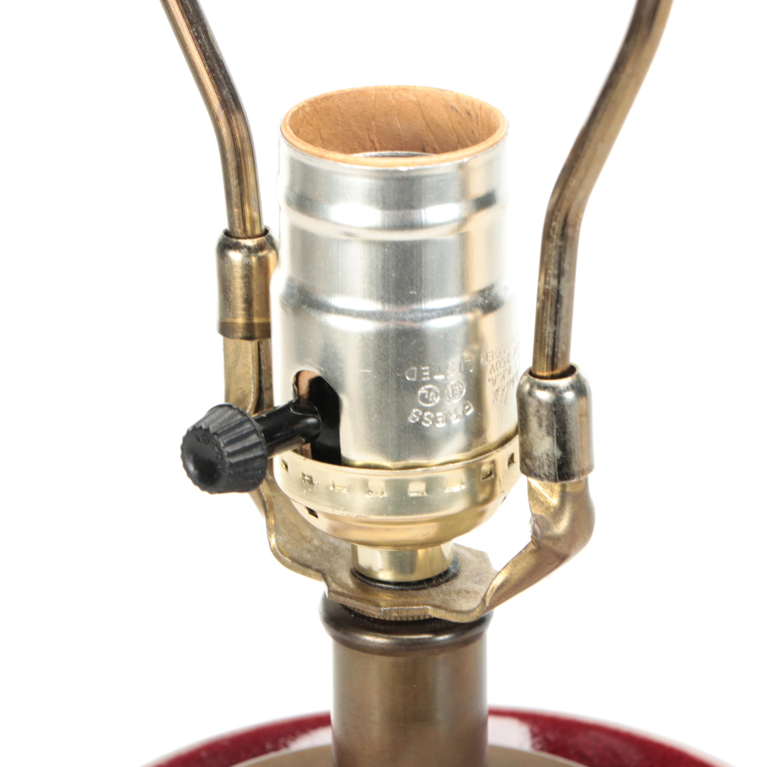 Chinese Oxblood Ceramic Vase Table Lamp