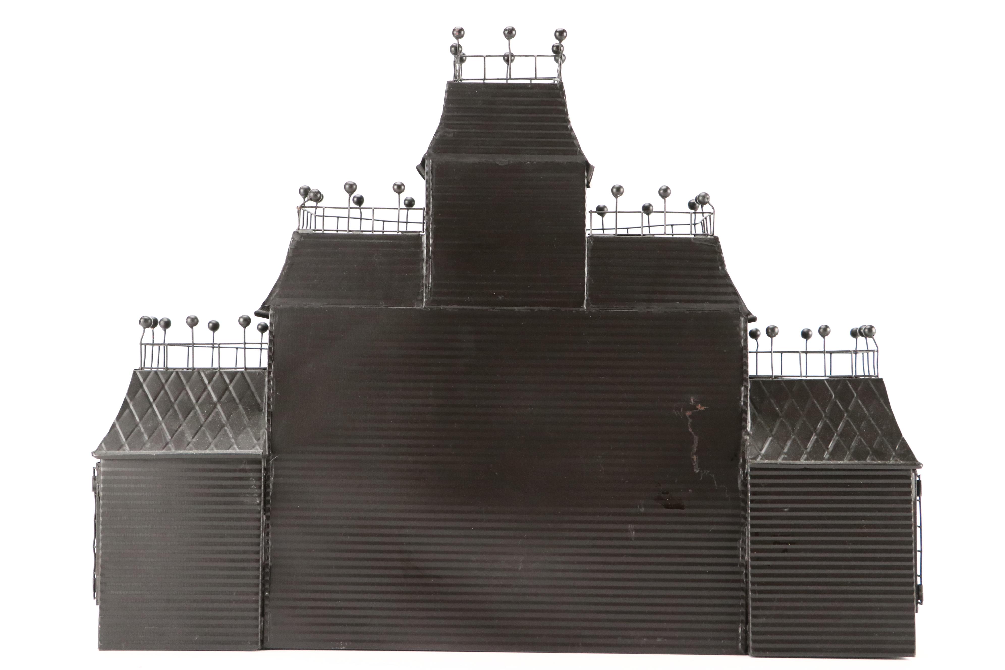 Metal Haunted House Tea Light Luminary