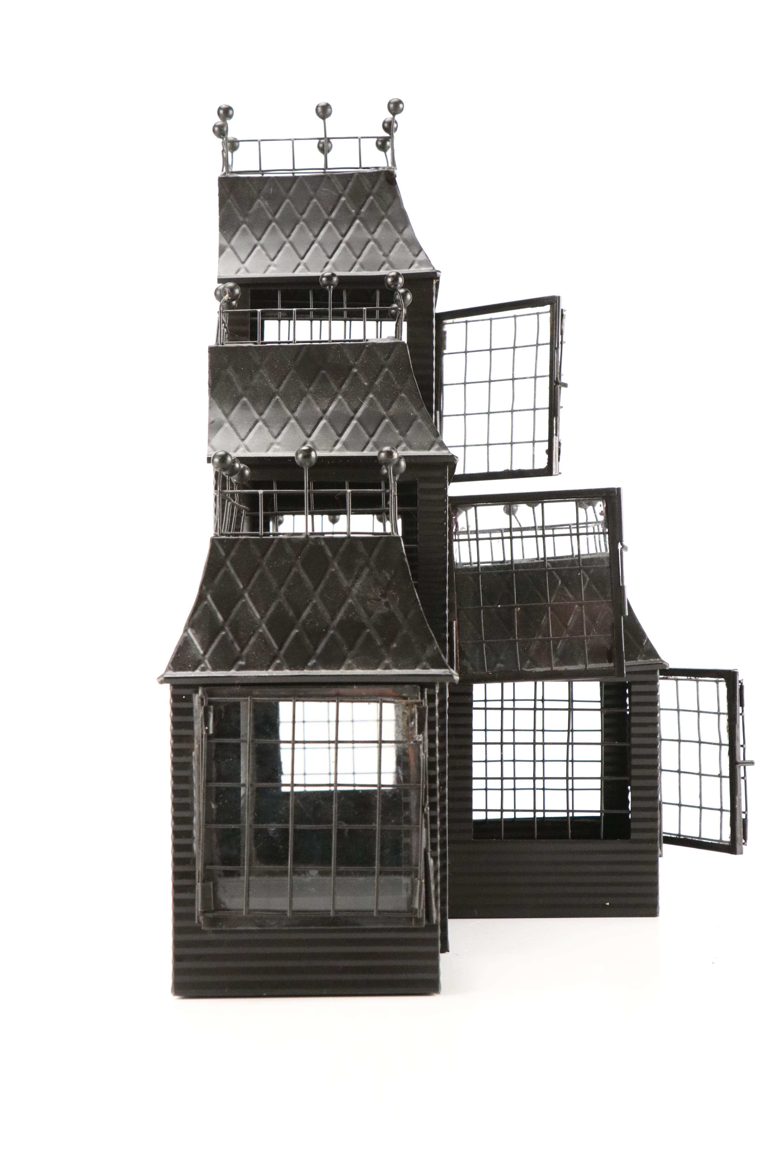 Metal Haunted House Tea Light Luminary