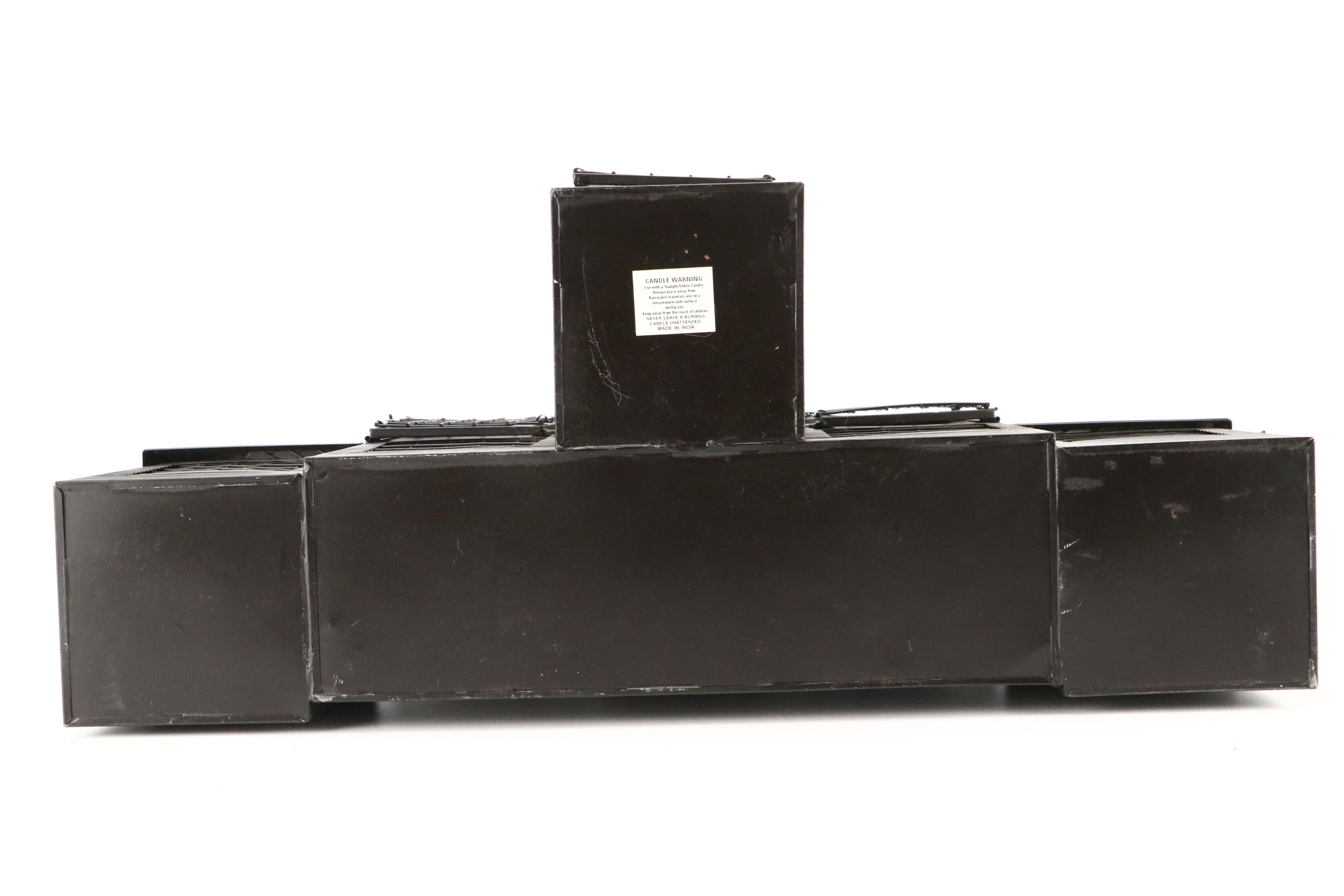 Metal Haunted House Tea Light Luminary