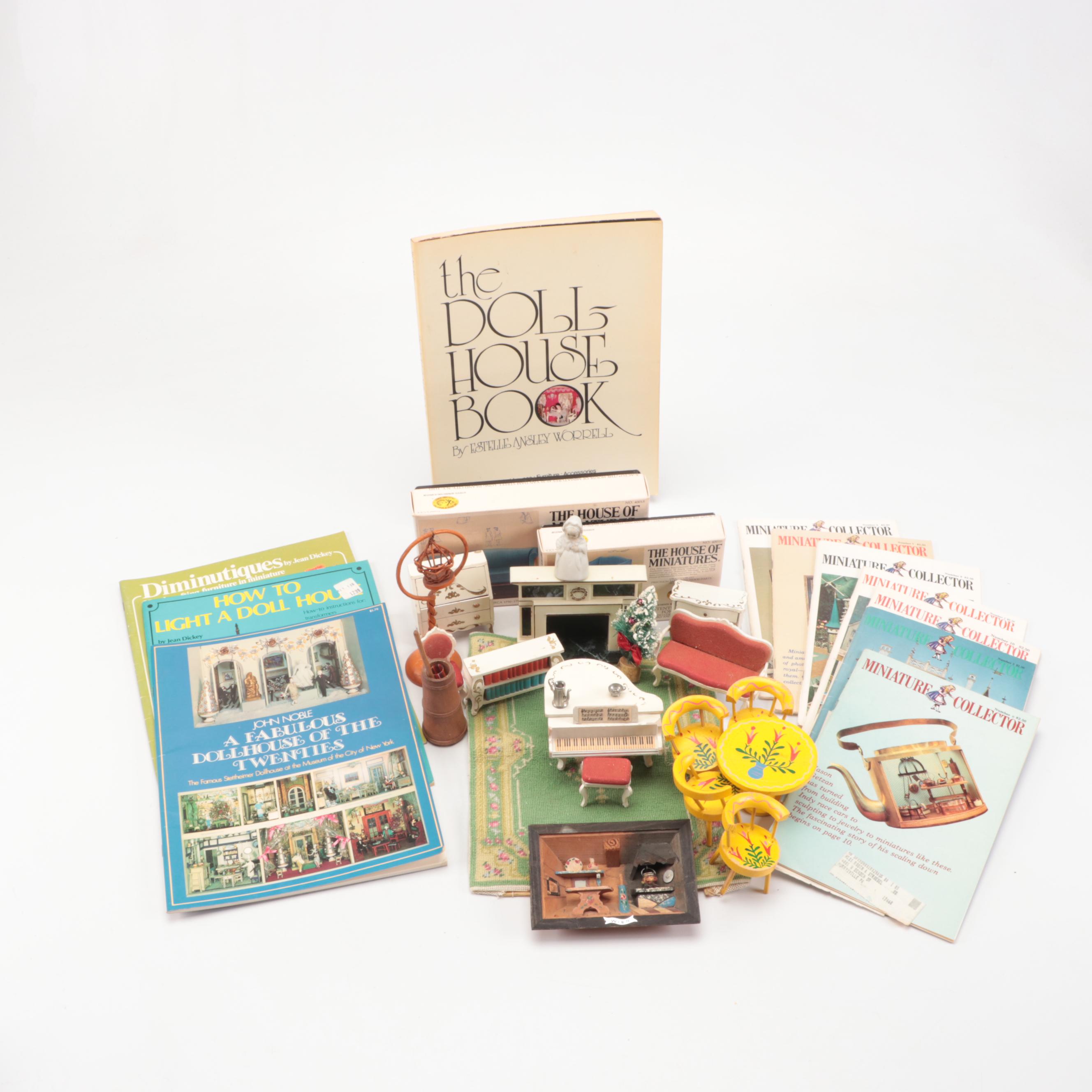 "The Doll House Book" with Doll House Furniture and More Books