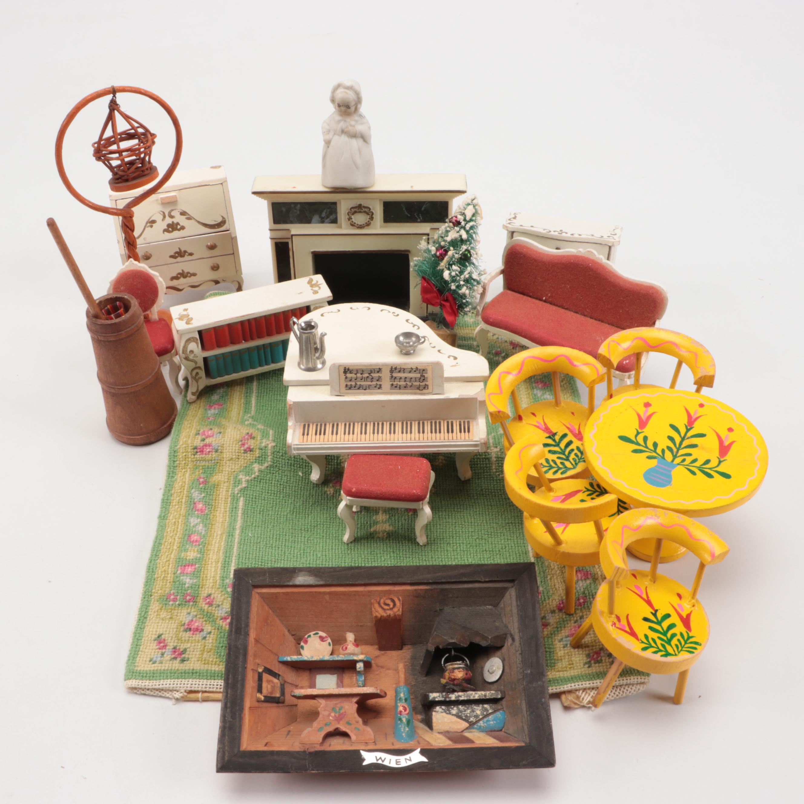 "The Doll House Book" with Doll House Furniture and More Books