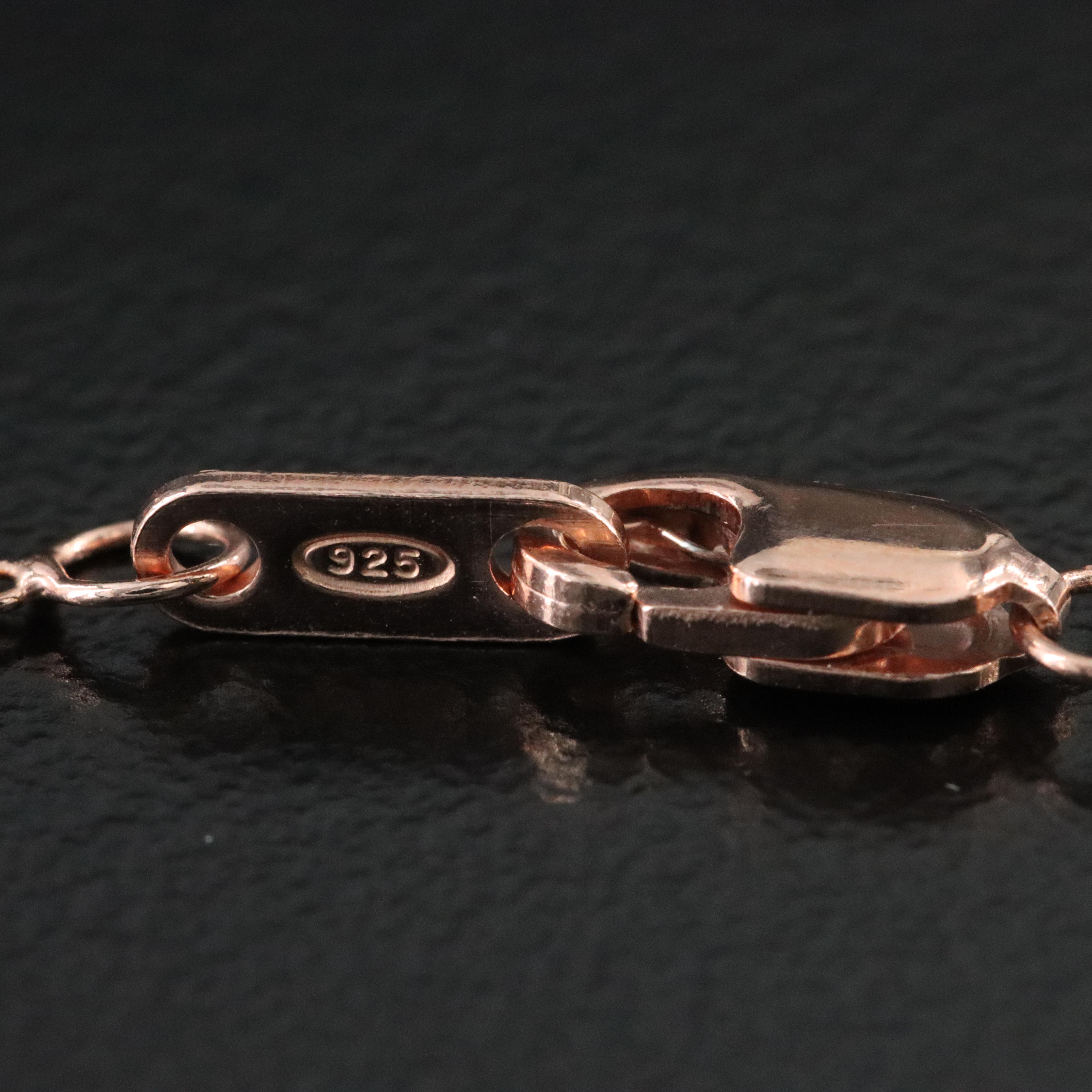 Sterling Diamond Heart Pendant Necklace with Rose -Tone Finish