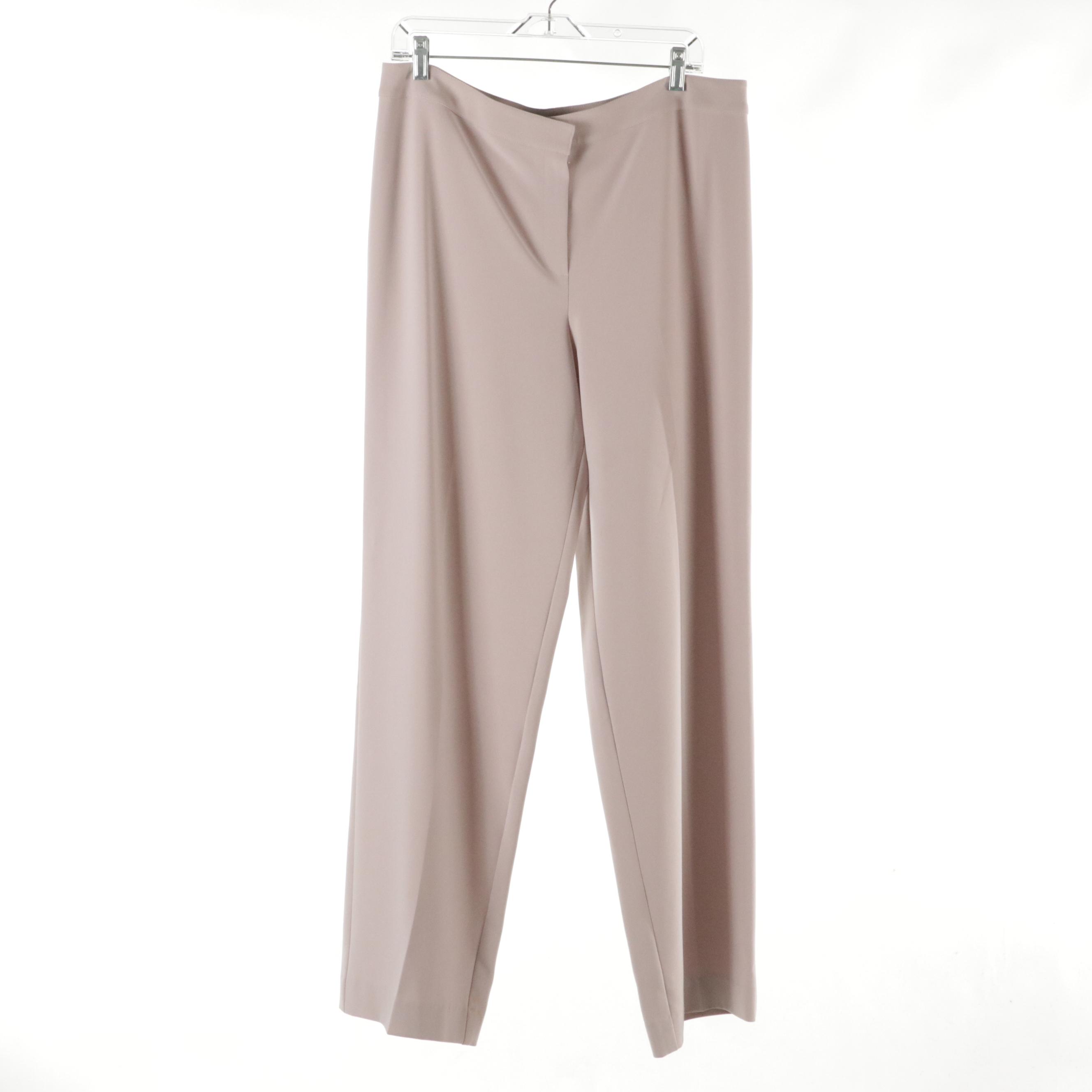 St. John Pale Pink Trousers, Lafayette 148 Denim Shirt, Other White Knit Tank