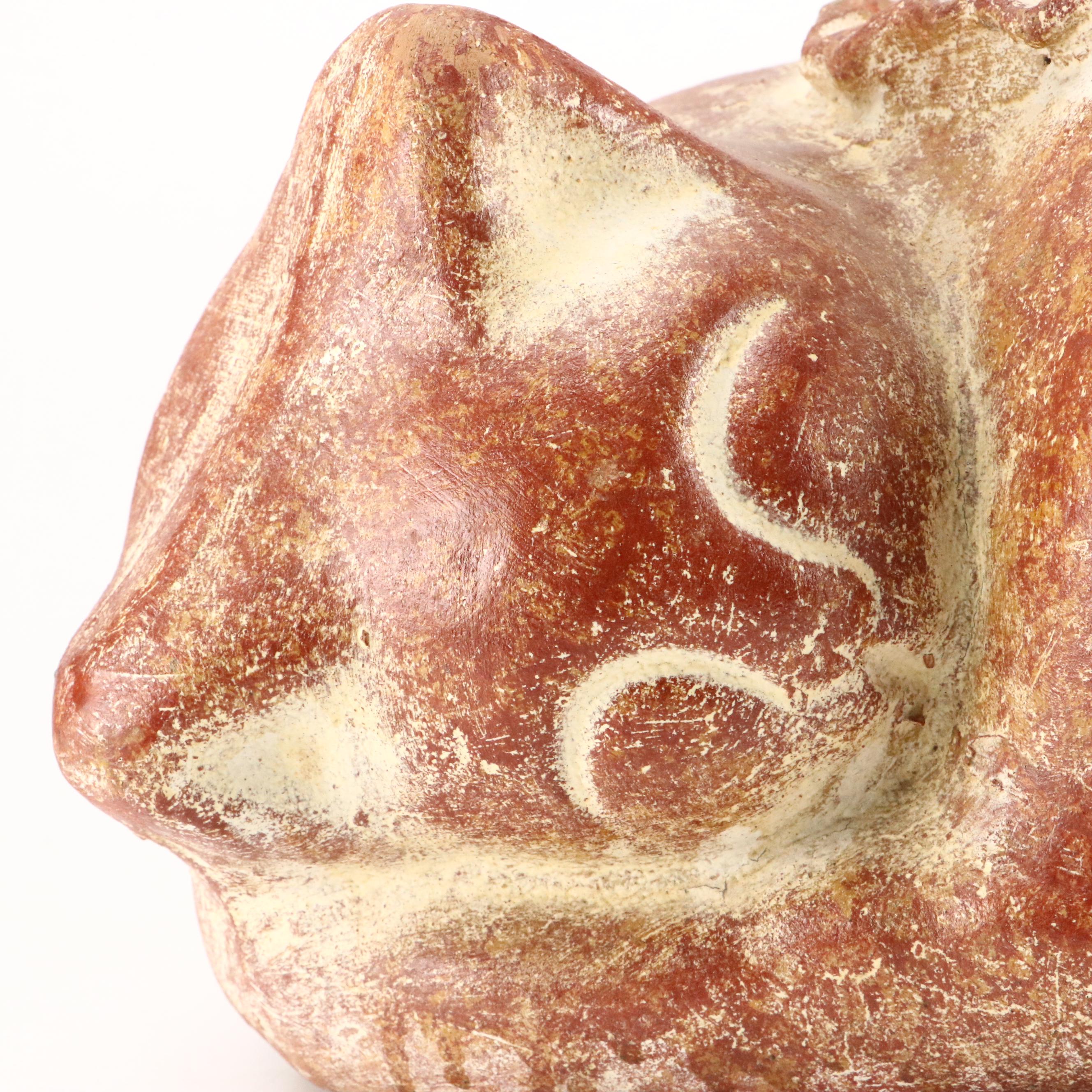 Earthenware Sleeping Cat Outdoor Planter