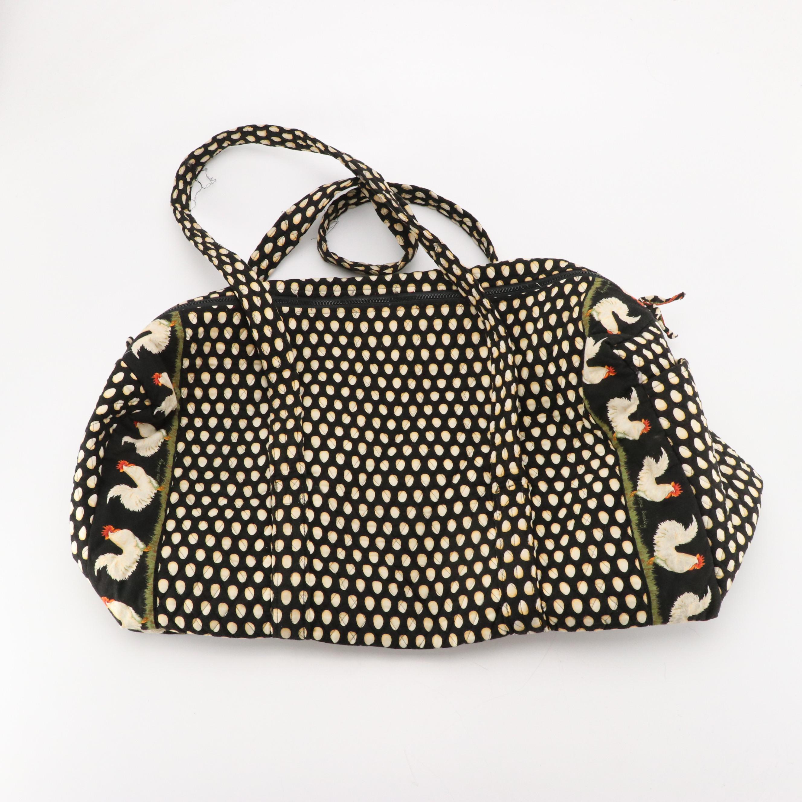 Vera Bradley Chanticleer Egg Printed Shoulder and Travel Bags in Cotton