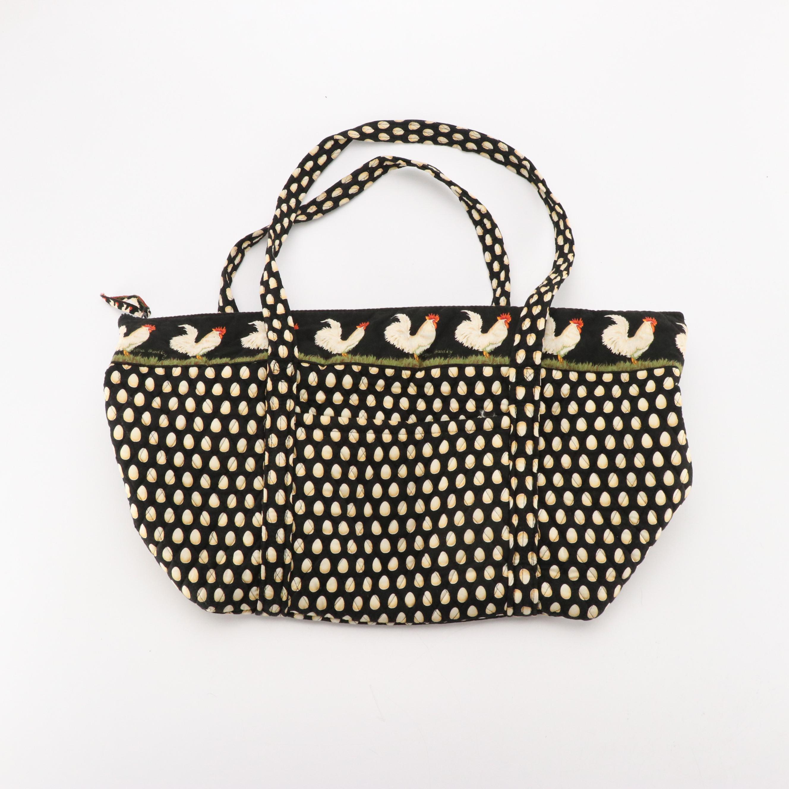 Vera Bradley Chanticleer Egg Printed Shoulder and Travel Bags in Cotton
